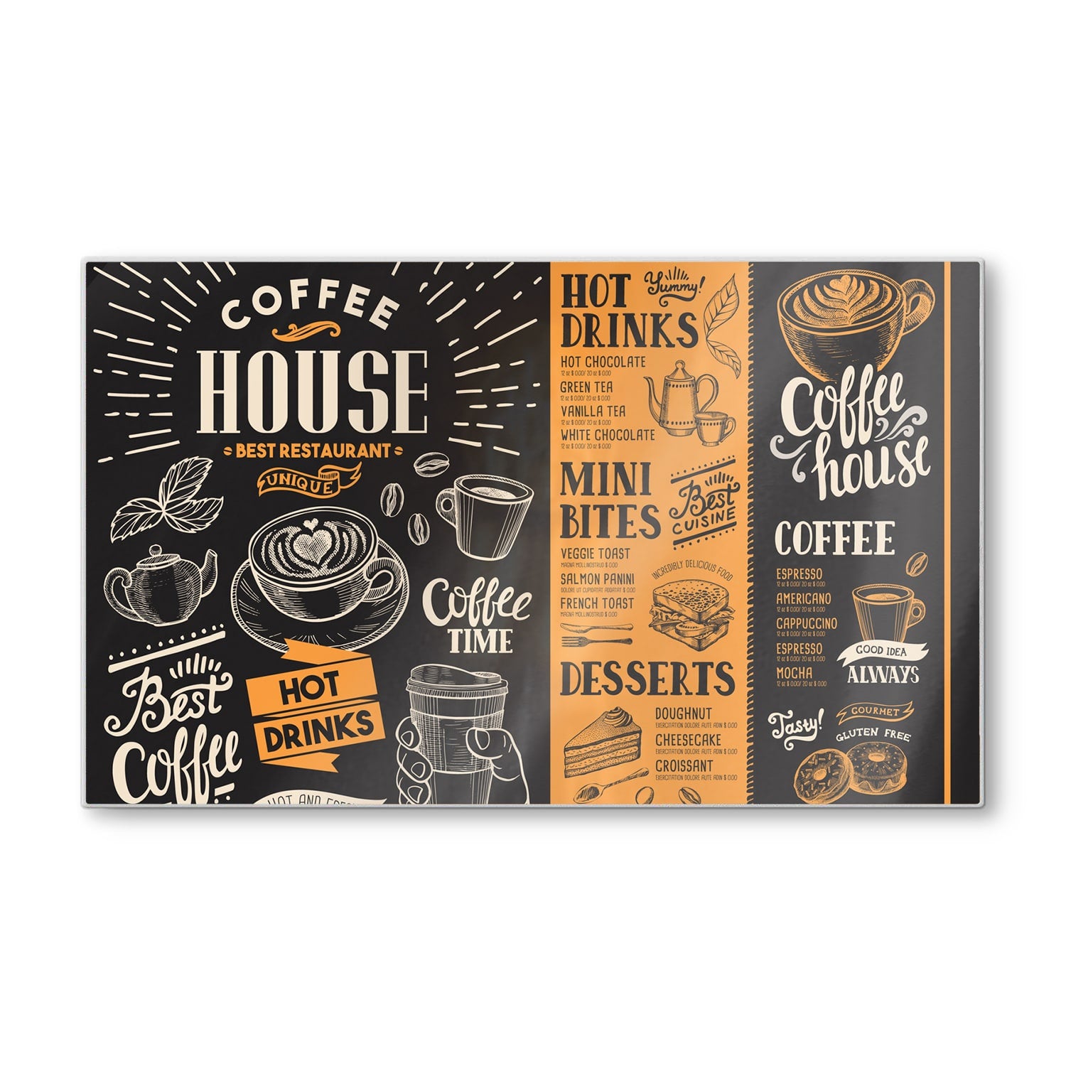 Schneidebrett - Kaffee-Flyer