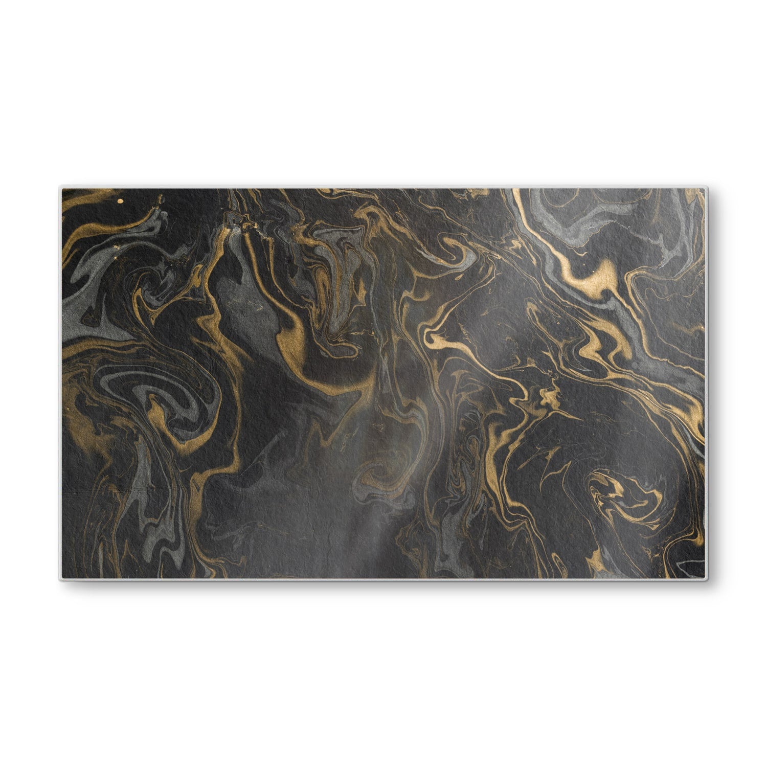 Schneidebrett - Schwarz-Gold-Marmormuster