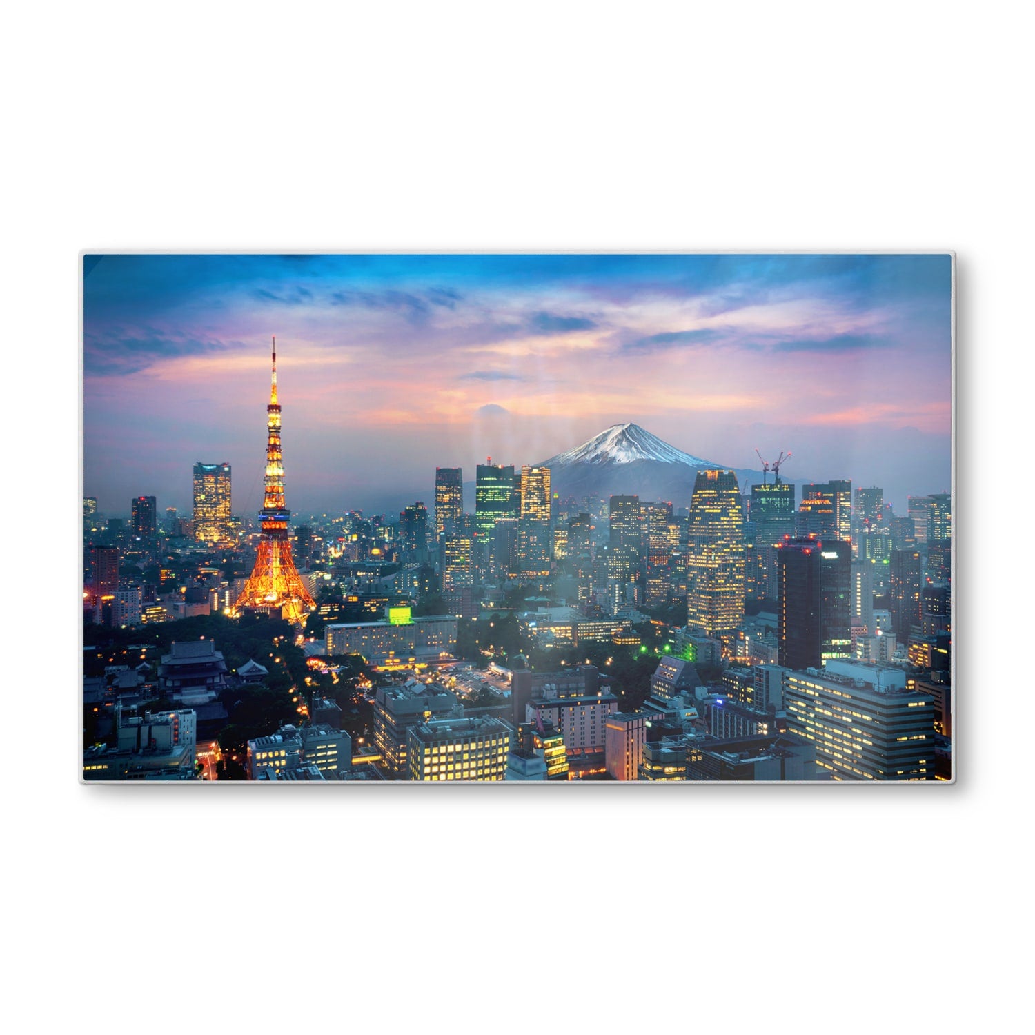Schneidebrett - Tokio mit dem Fuji-Berg