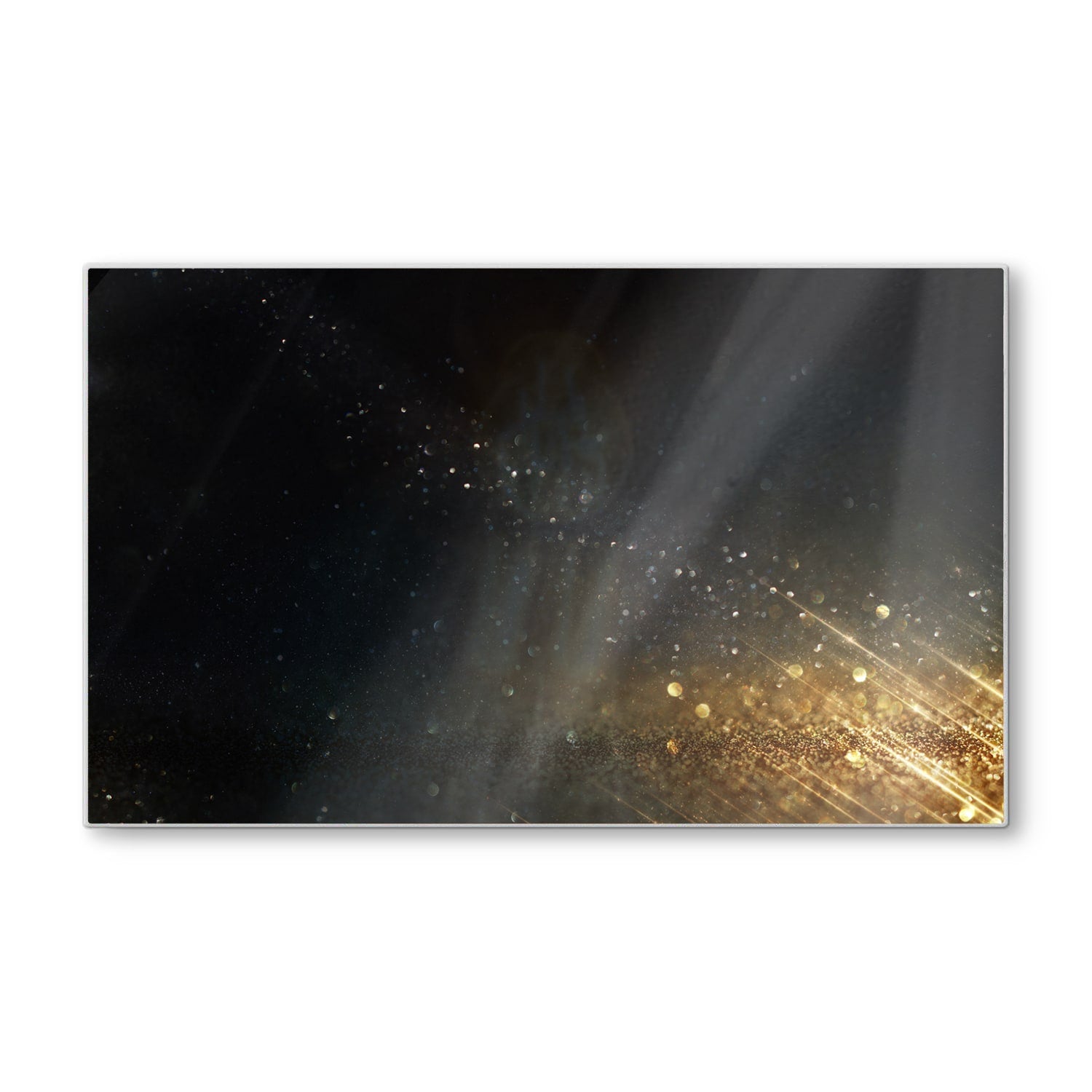 Schneidebrett - Schwarz-goldener Glitzerhintergrund