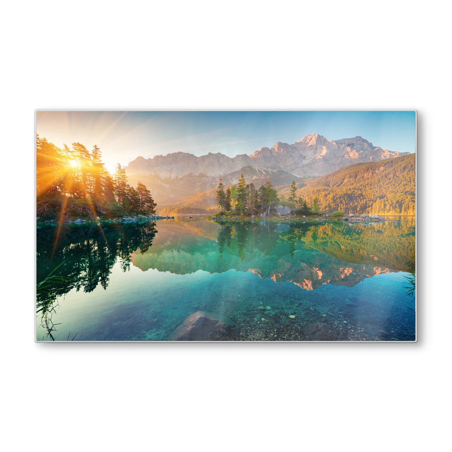 Schneidebrett - Sonnenaufgang am Eibsee