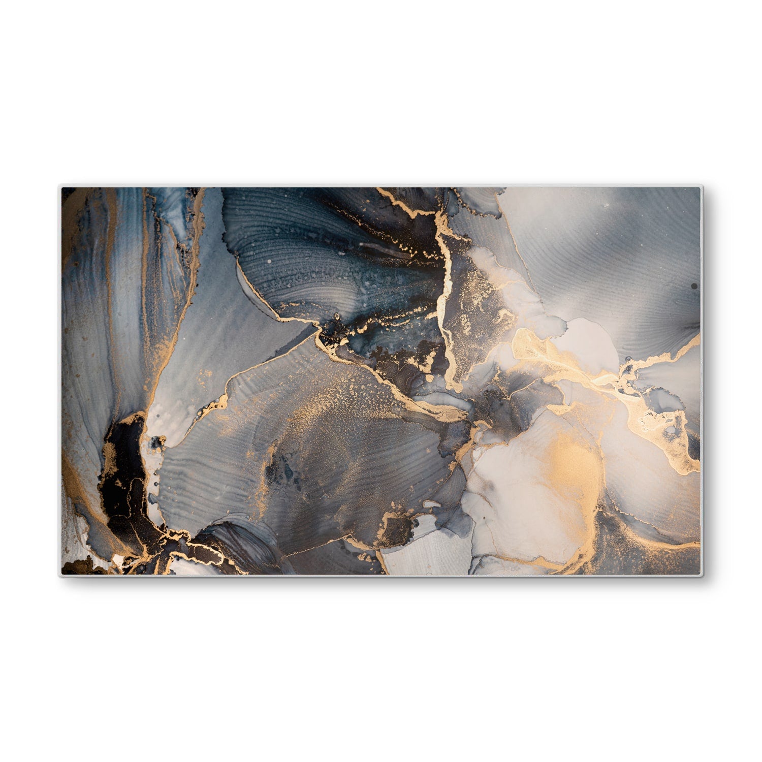 Schneidebrett - Schwarz-Gold-abstrakte Kunst