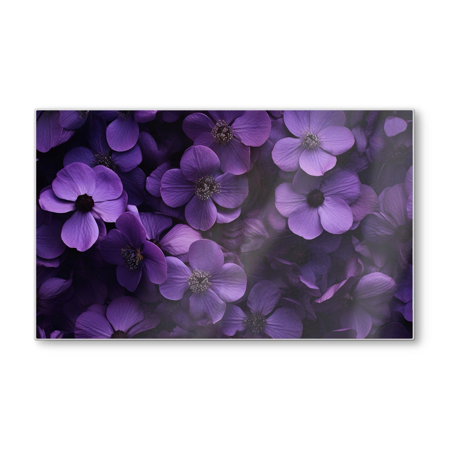 Schneidebrett - Lila Blumen