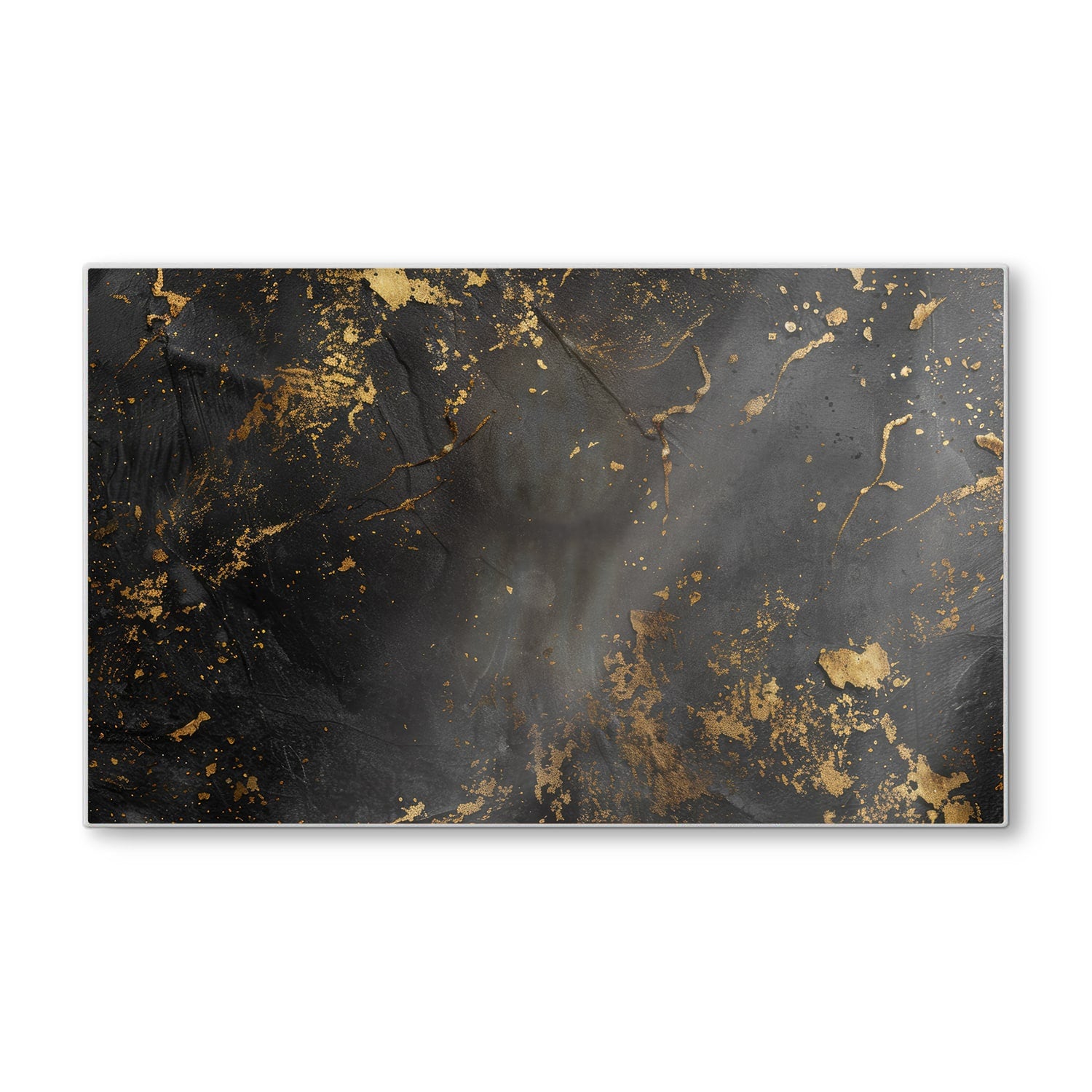 Schneidebrett - Schwarz/Gold raue Textur