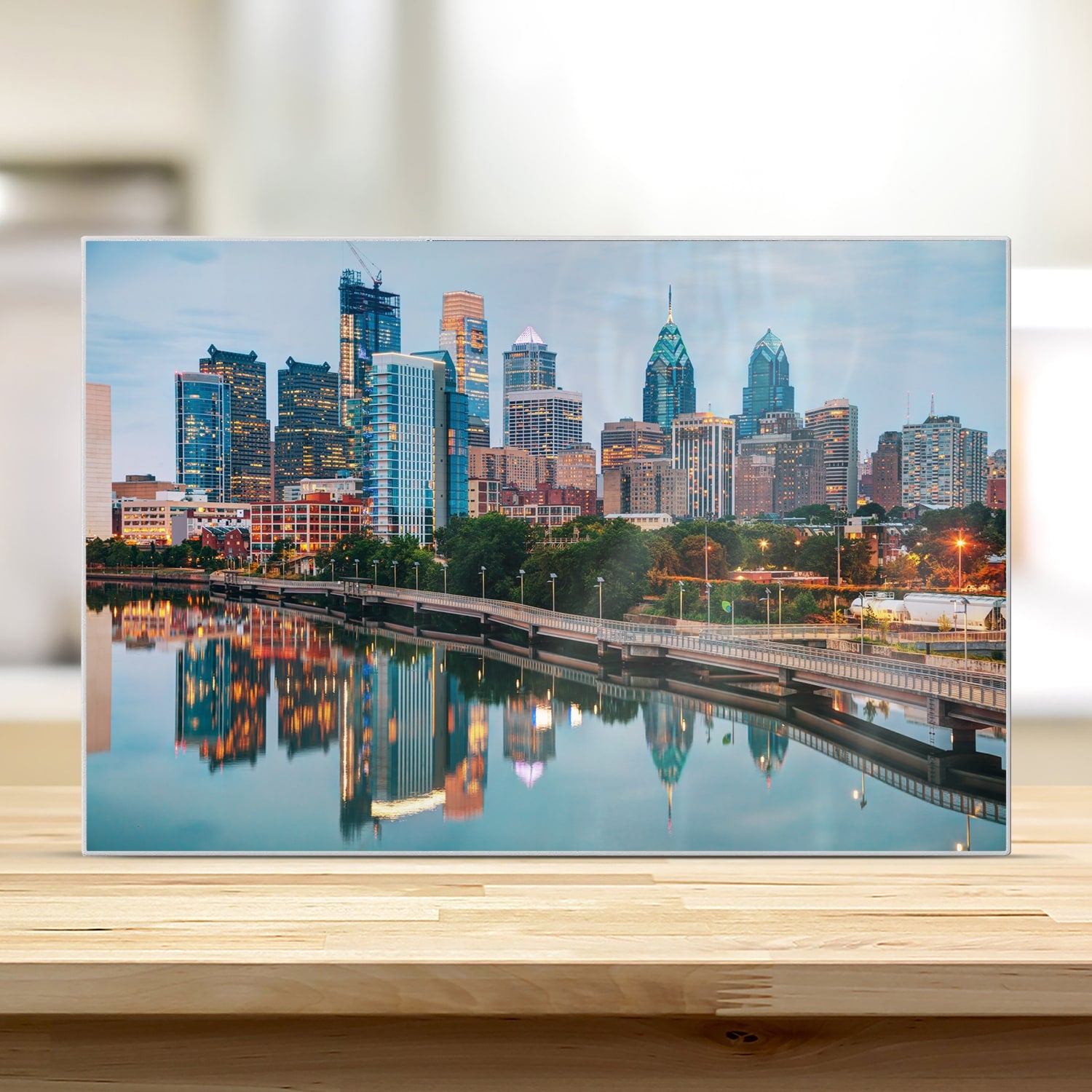 Schneidebrett - Philadelphia Skyline bei Nacht