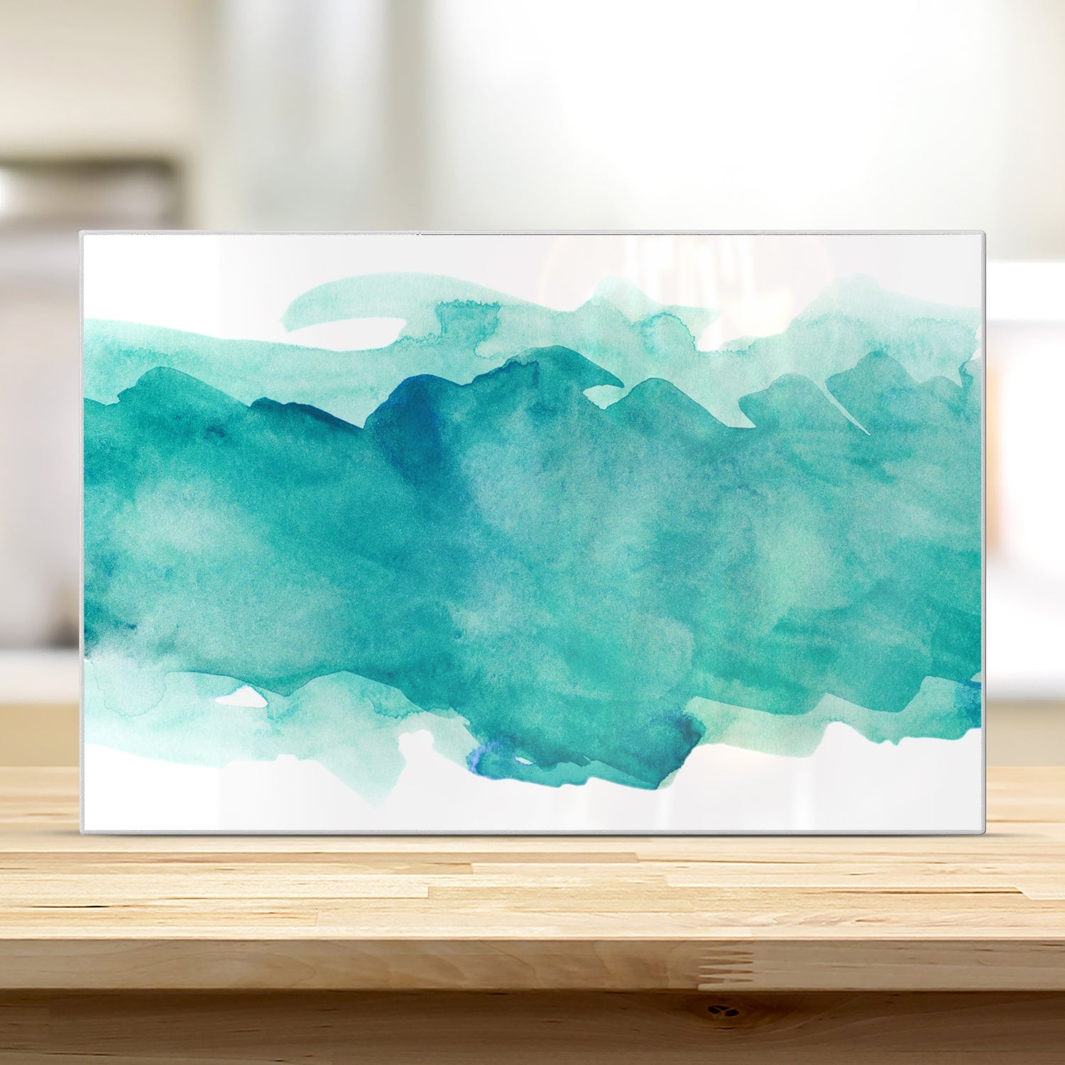 Schneidebrett - Grüner Aquarellstreifen