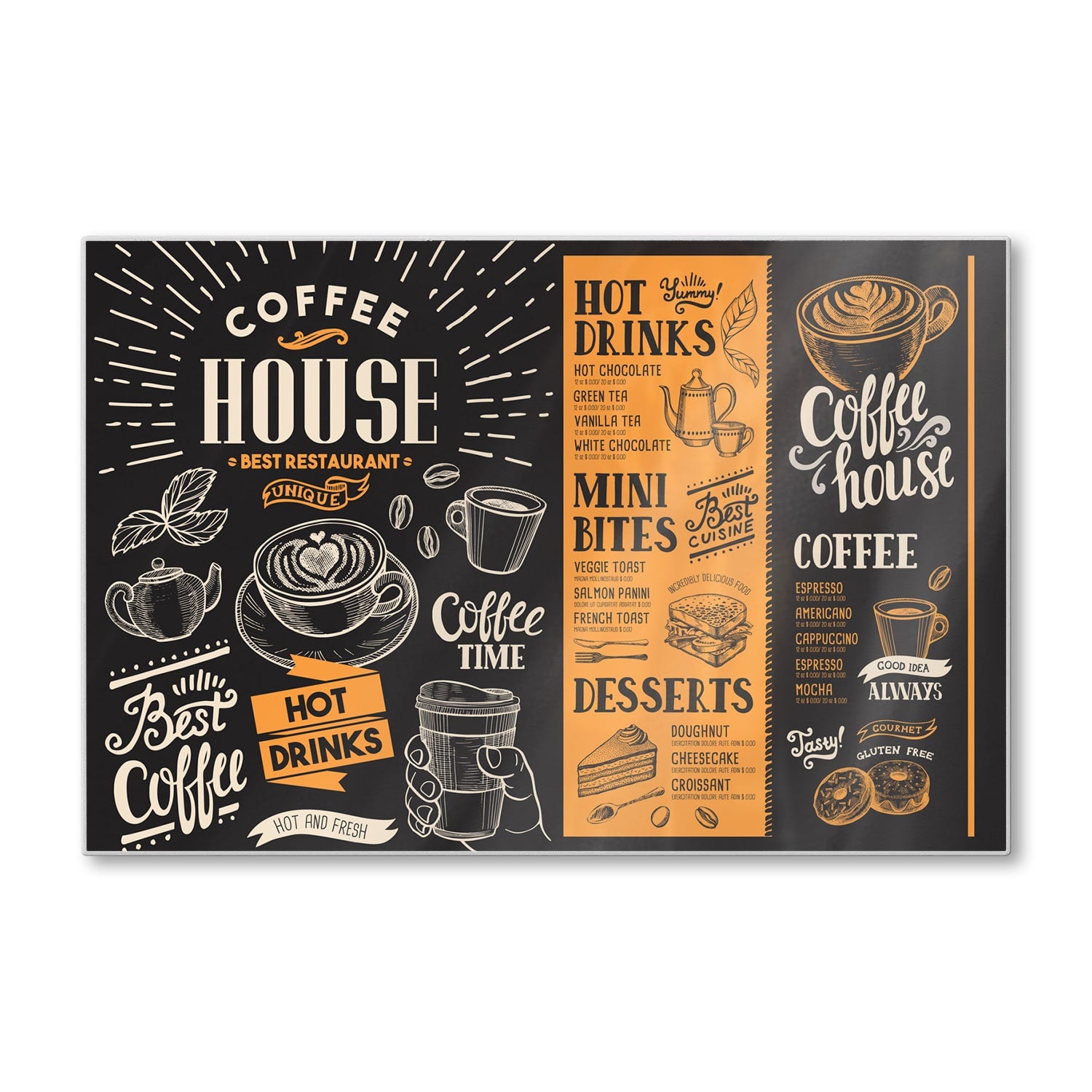 Schneidebrett - Kaffee-Flyer