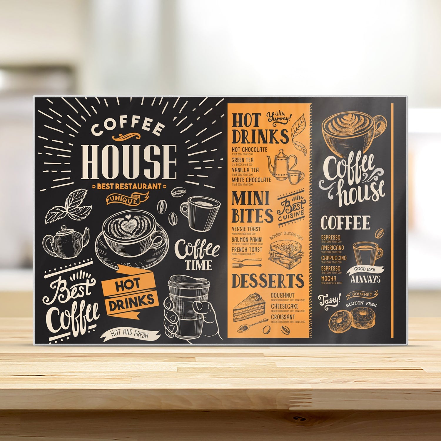 Schneidebrett - Kaffee-Flyer