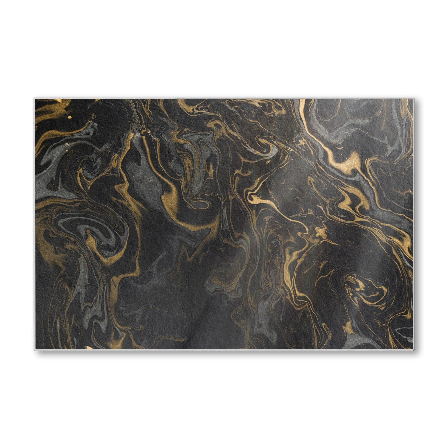 Schneidebrett - Schwarz-Gold-Marmormuster