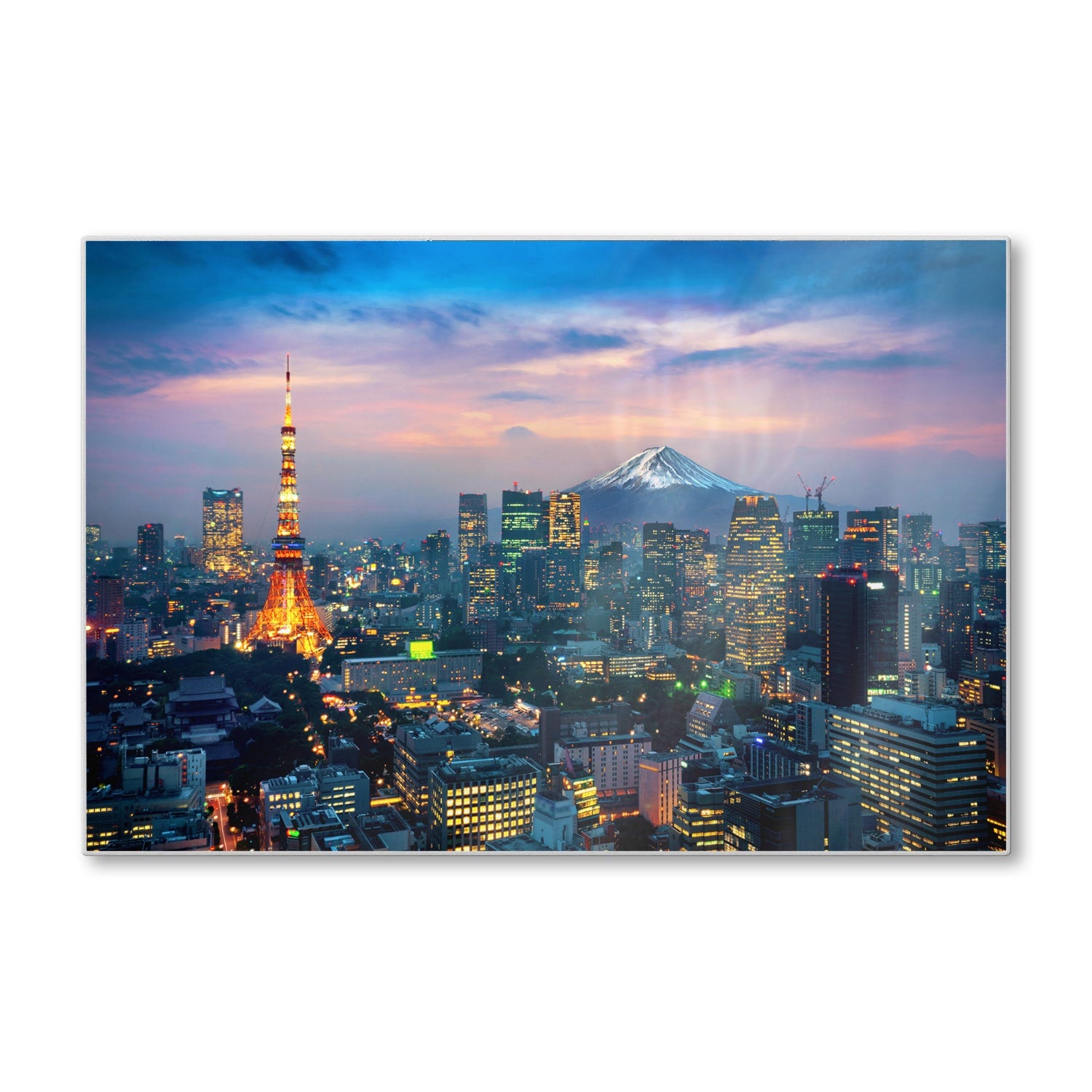 Schneidebrett - Tokio mit dem Fuji-Berg