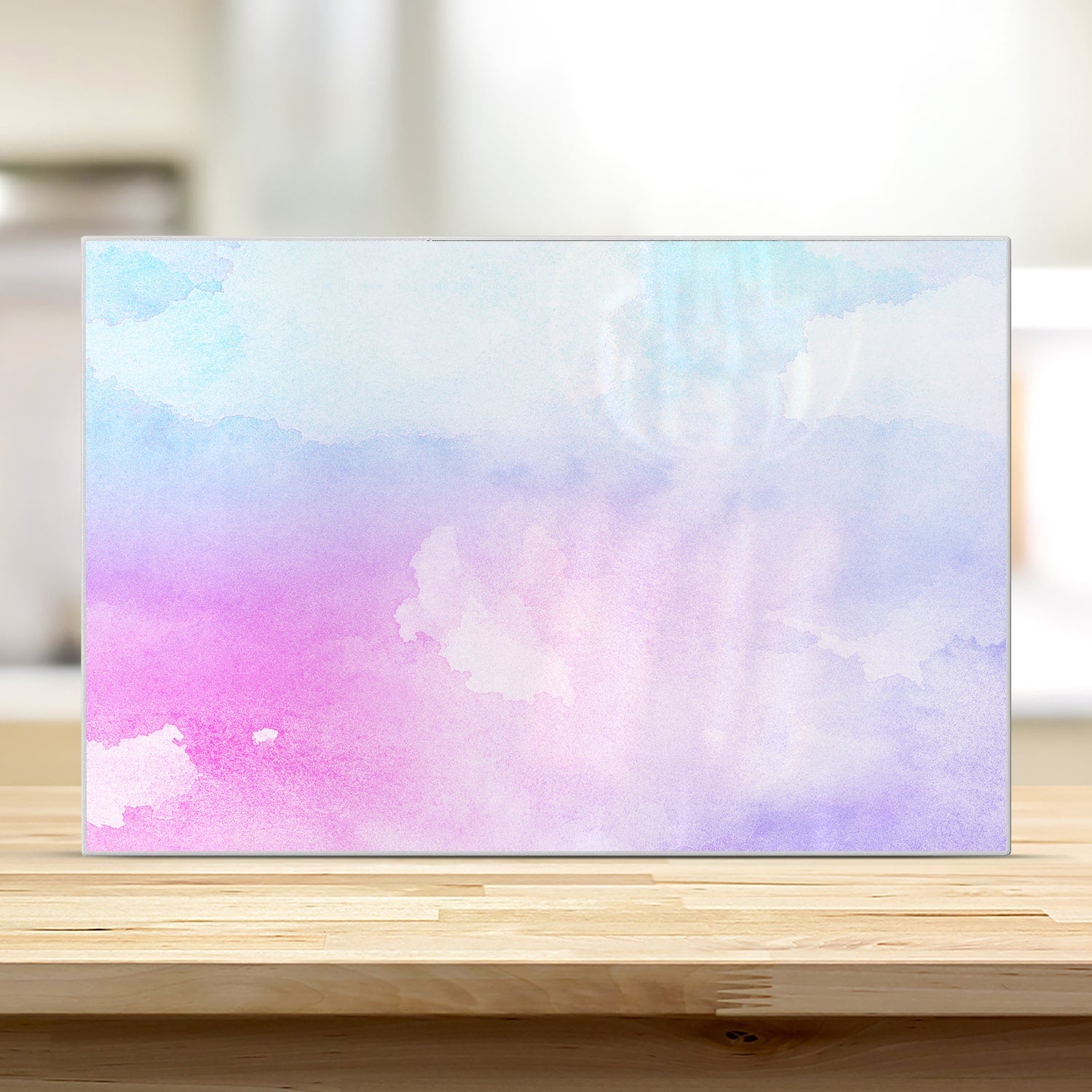 Schneidebrett - Rosa-blaue Aquarellfarbe