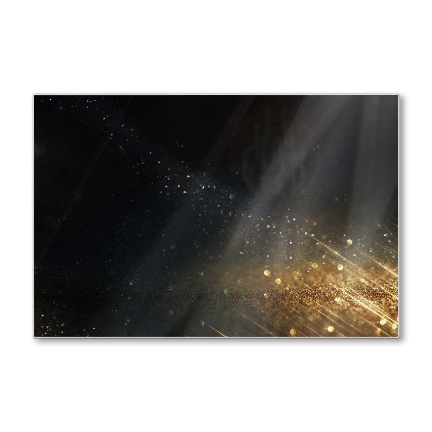 Schneidebrett - Schwarz-goldener Glitzerhintergrund