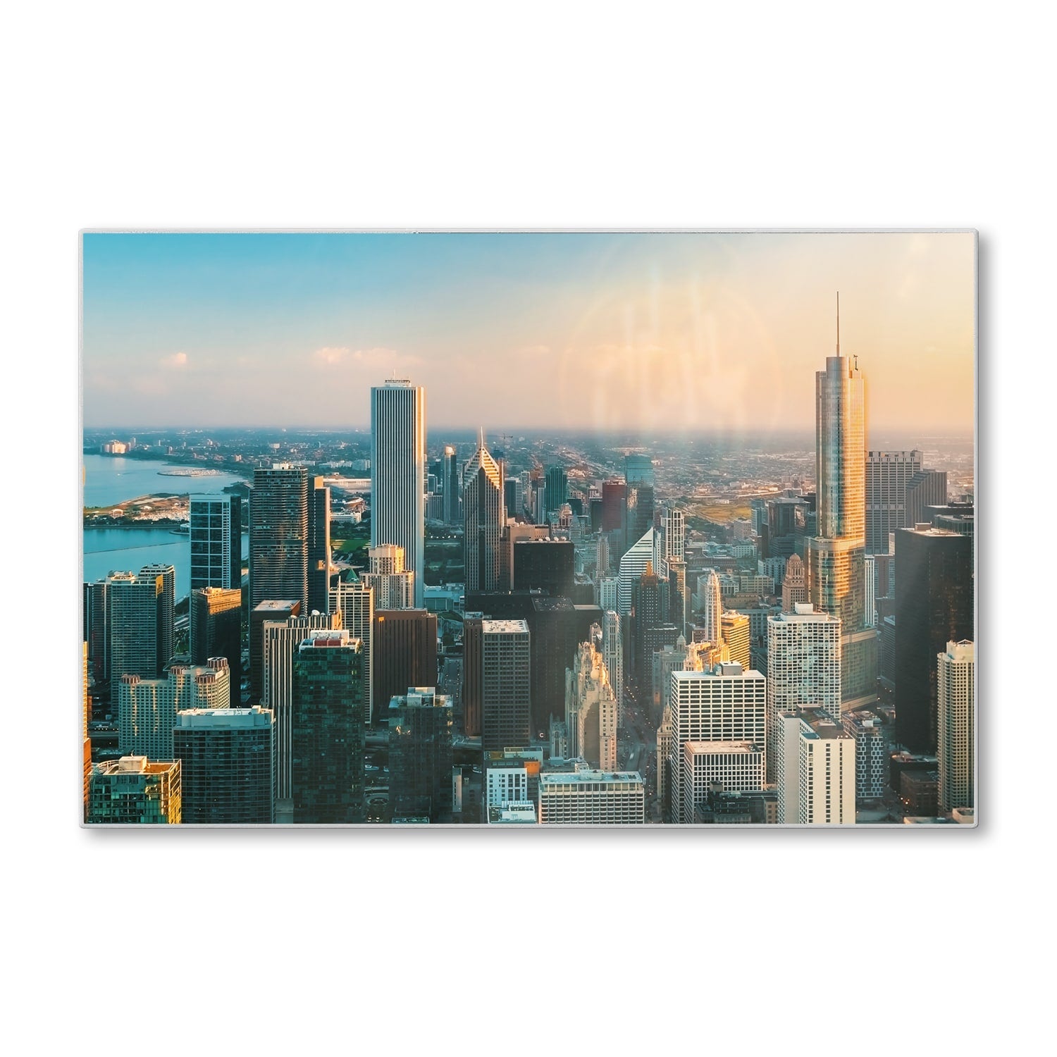 Schneidebrett - Chicago Skyline bei Sonnenuntergang