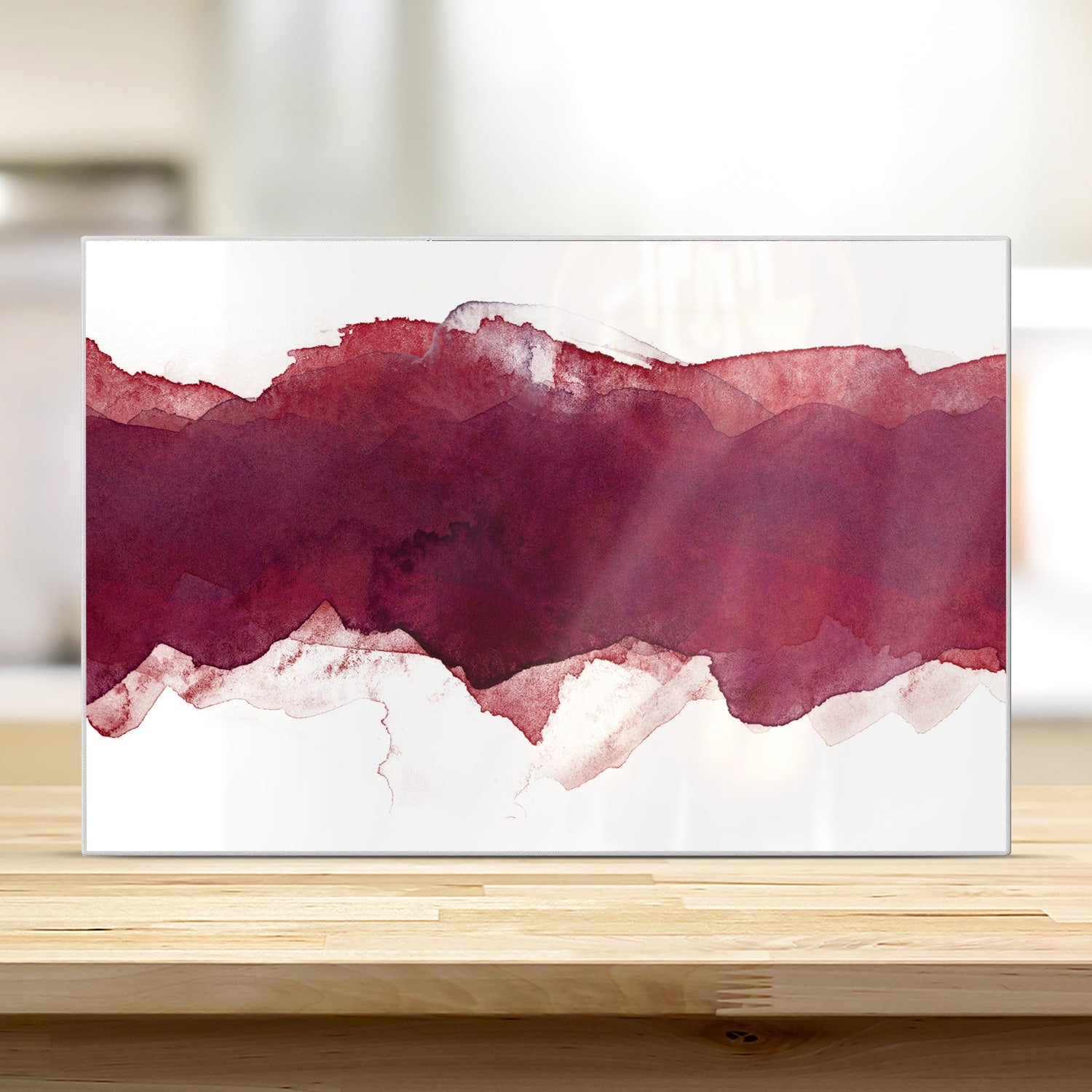 Schneidebrett - Roter Aquarellstreifen