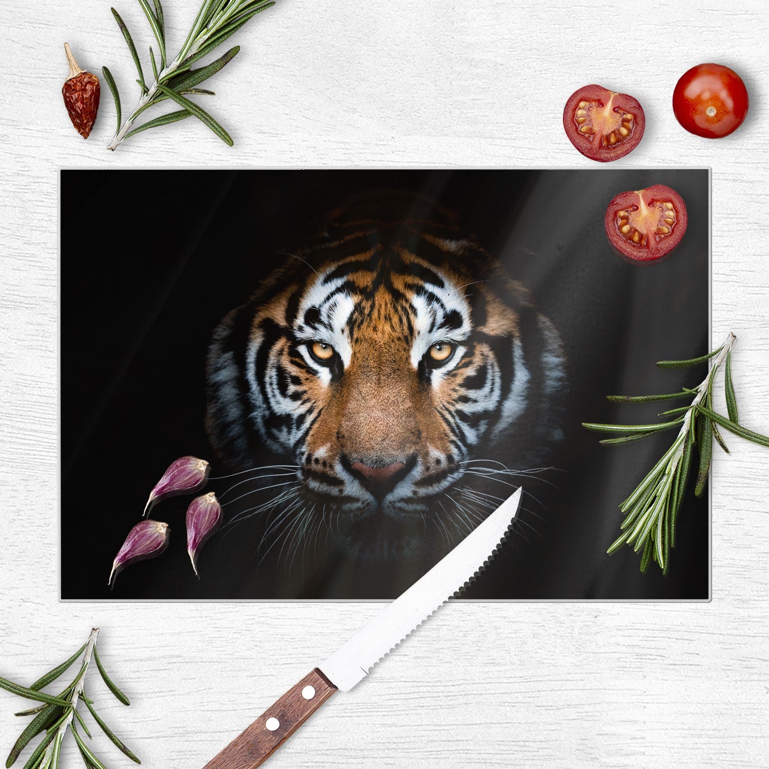Schneidebrett - Tiger-Porträt