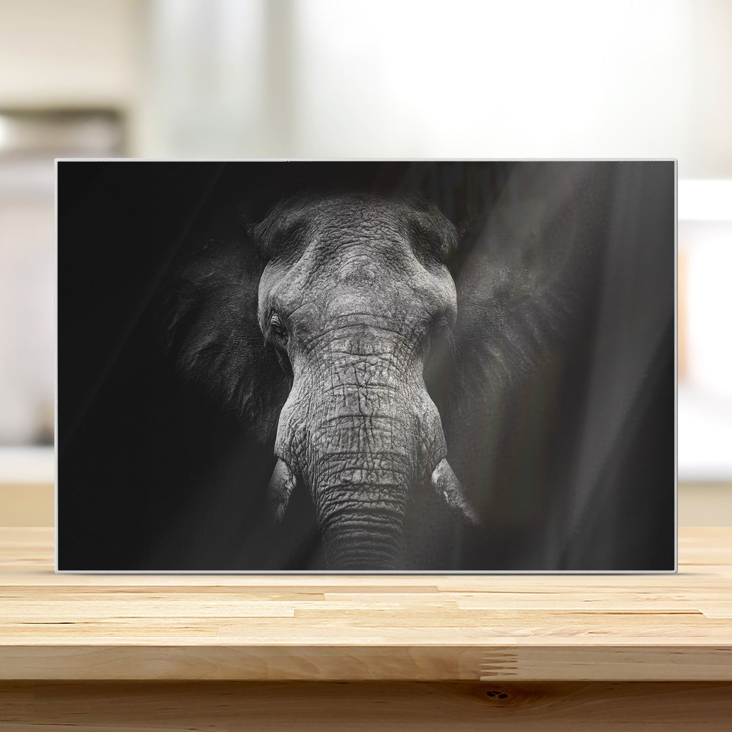 Schneidebrett - Schwarz/Weiß Elefant