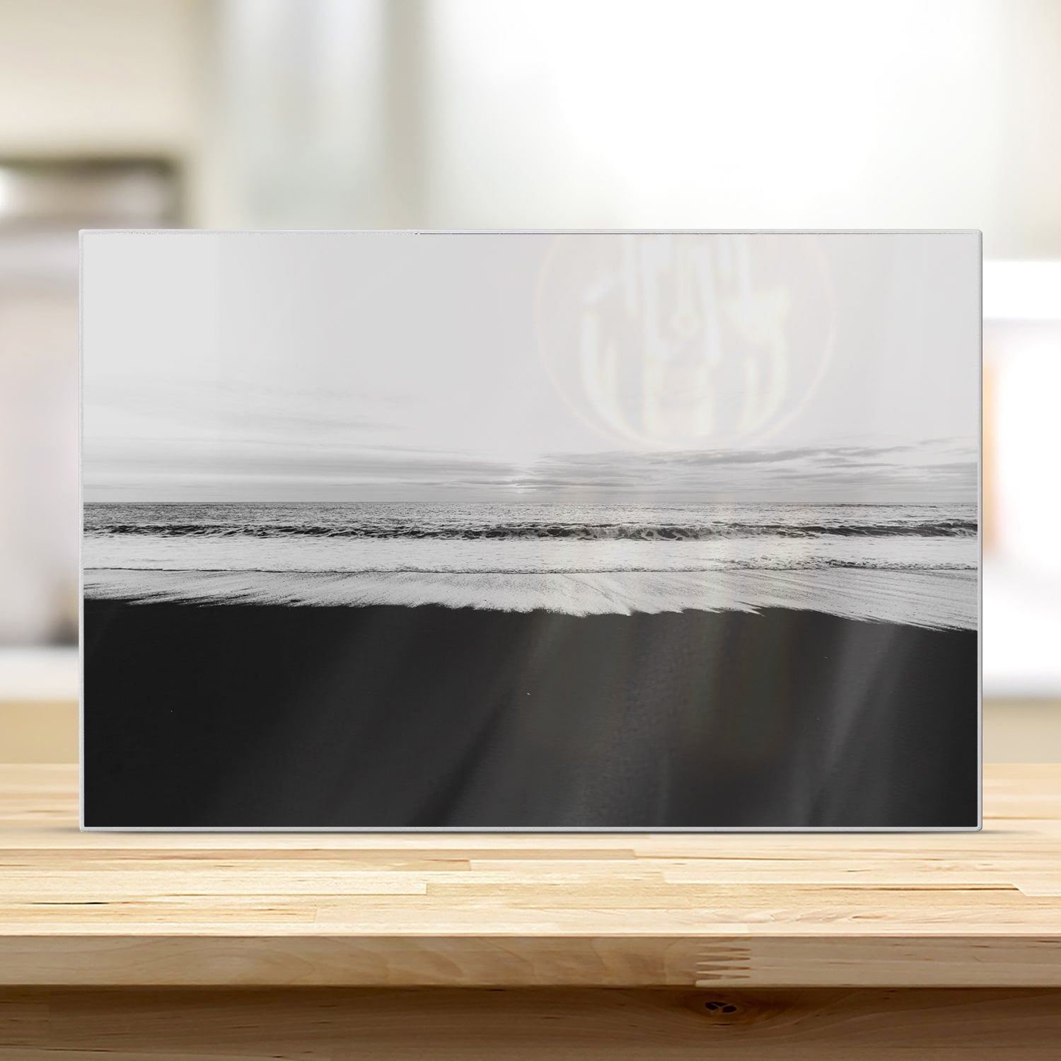 Schneidebrett - Schwarz-weiß Strand