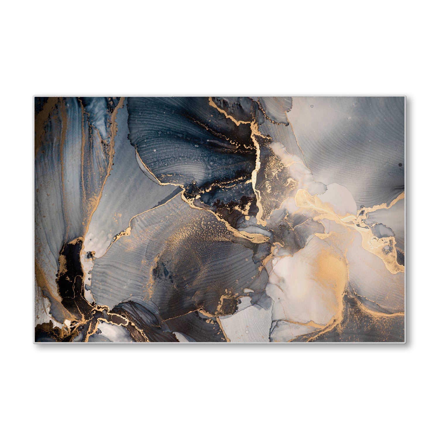 Schneidebrett - Schwarz-Gold-abstrakte Kunst