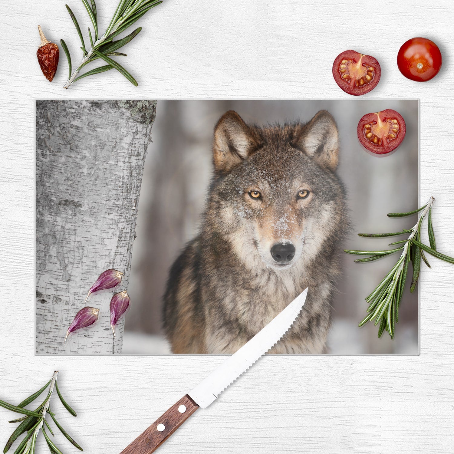 Schneidebrett - Grauer Wolf