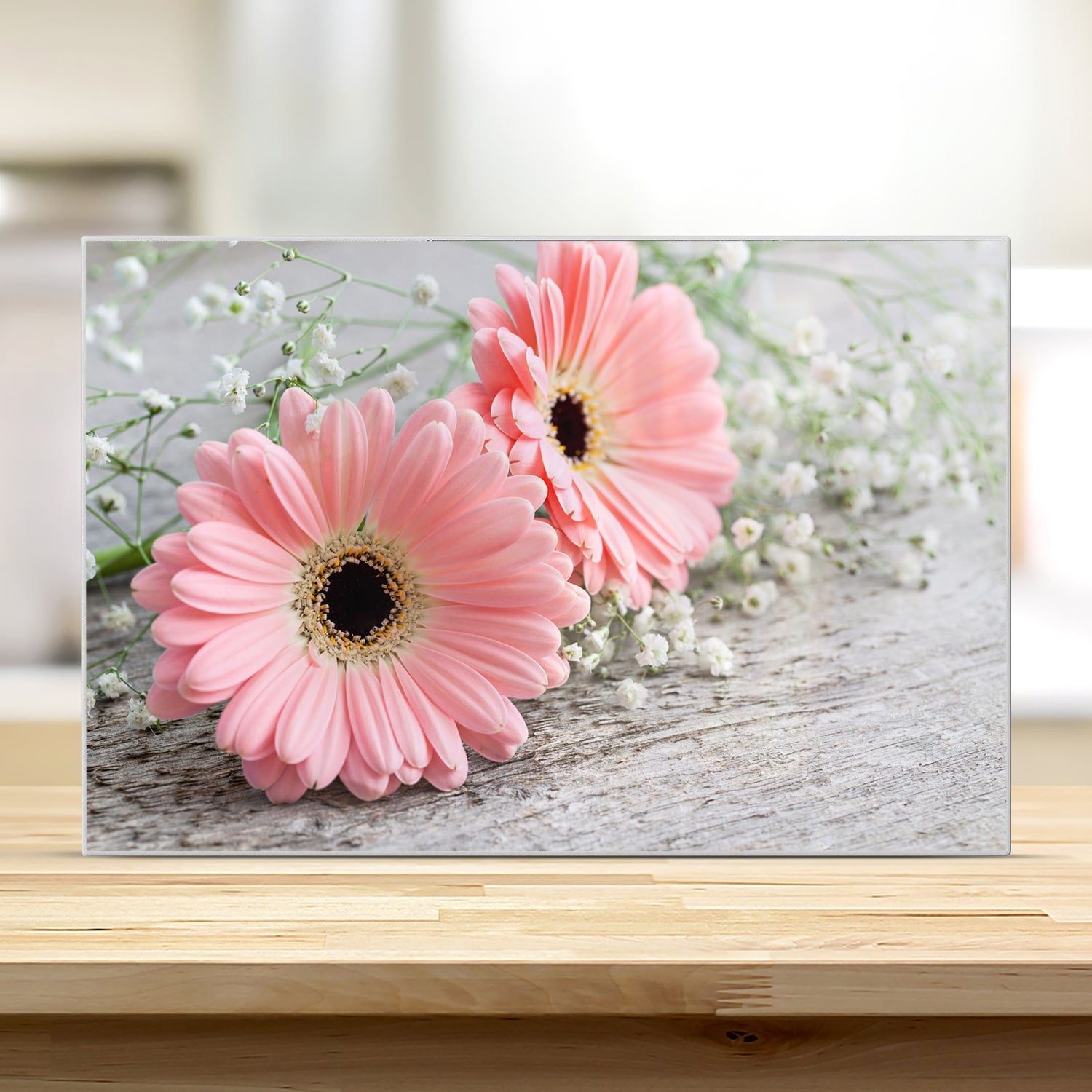 Schneidebrett - Rosa Gerbera