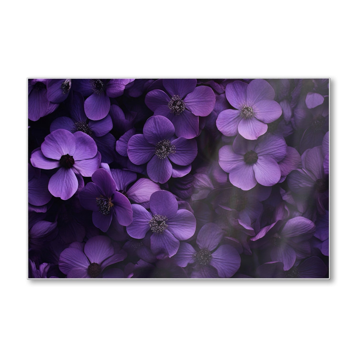 Schneidebrett - Lila Blumen