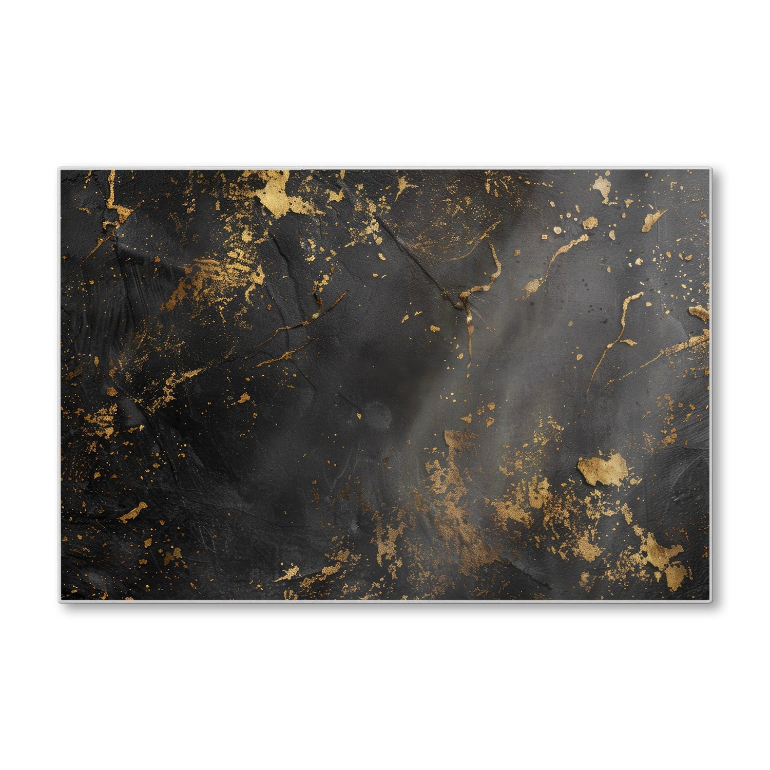 Schneidebrett - Schwarz/Gold raue Textur