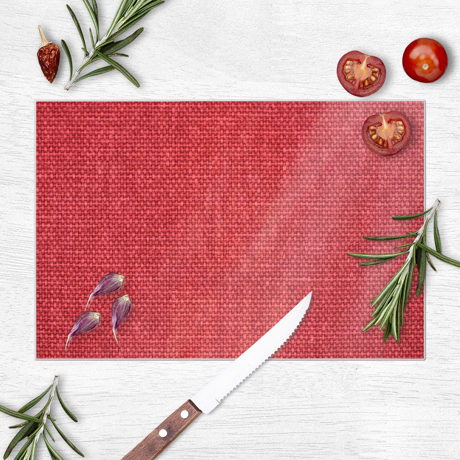 Schneidebrett - Rote Leinen-Textur