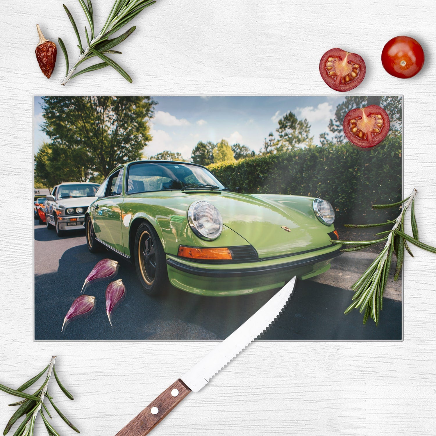 Schneidebrett - Grüner Porsche 911 1970