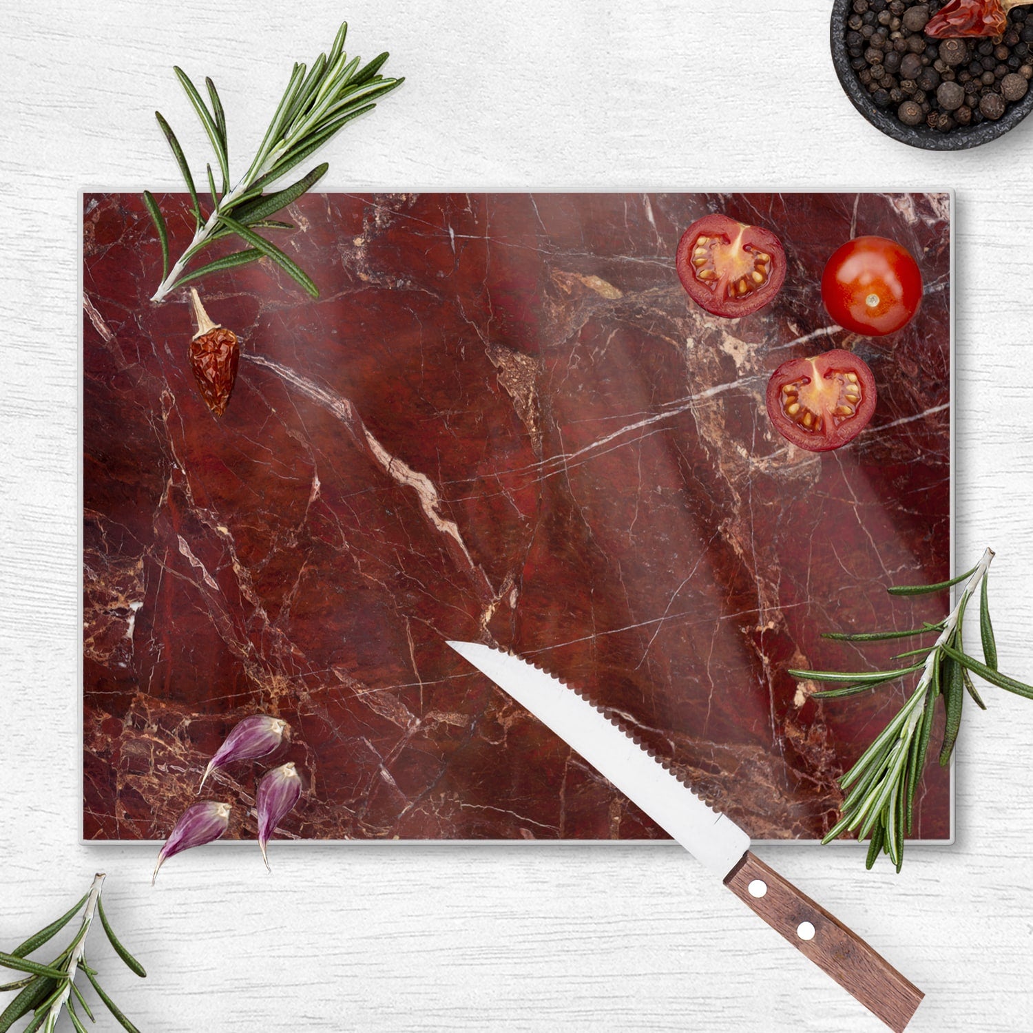 Schneidebrett - Roter Marmor