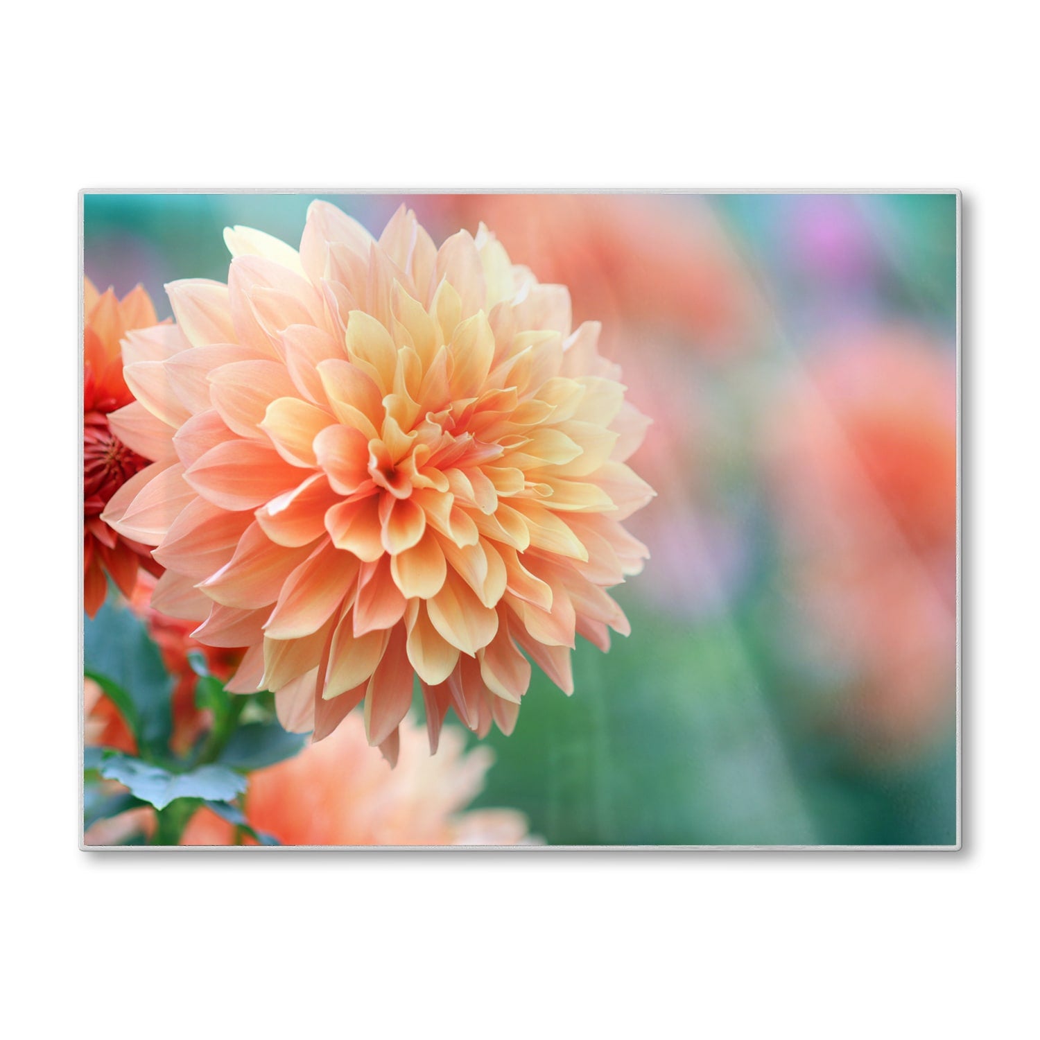 Schneidebrett - Rosa/Gelbe Dahlie