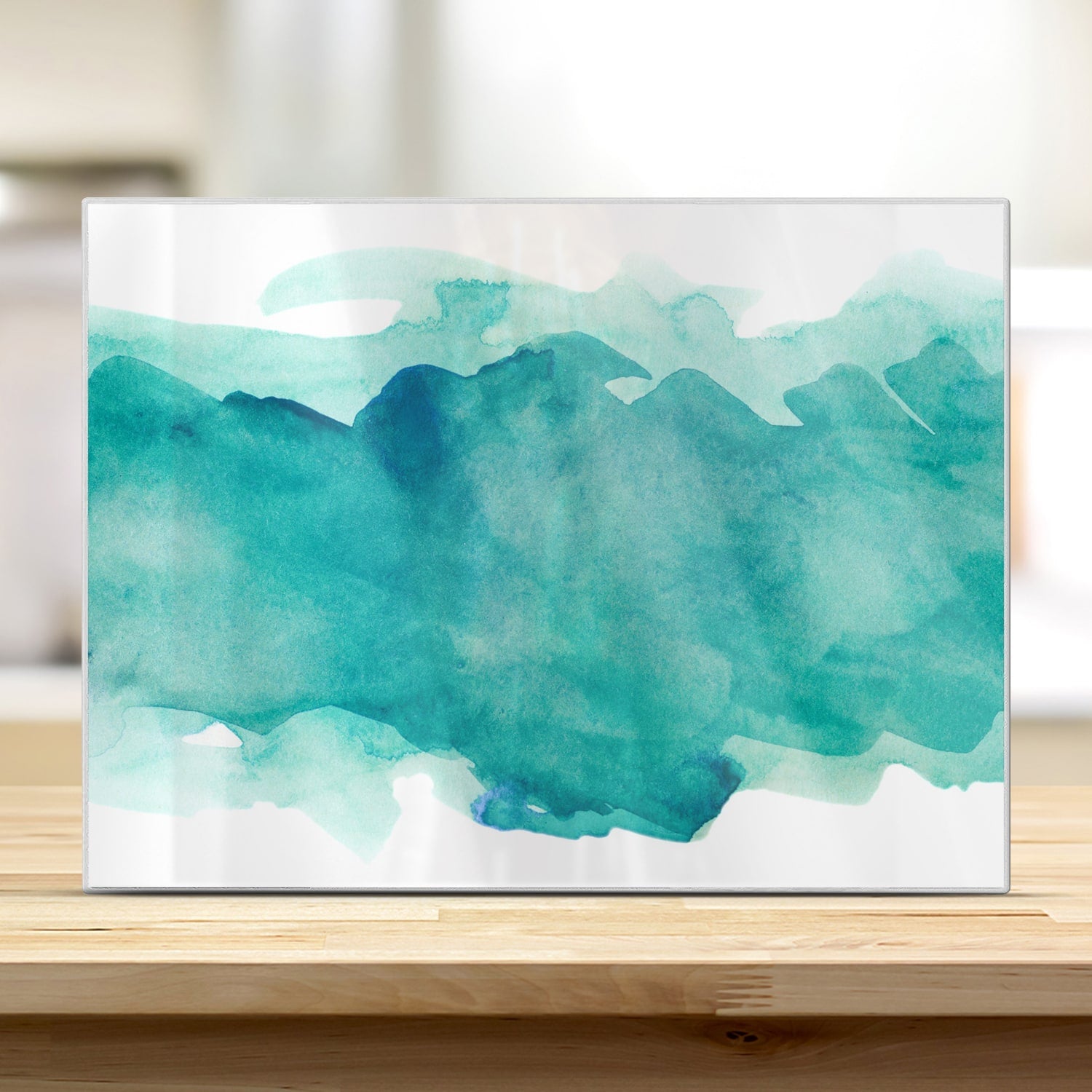 Schneidebrett - Grüner Aquarellstreifen
