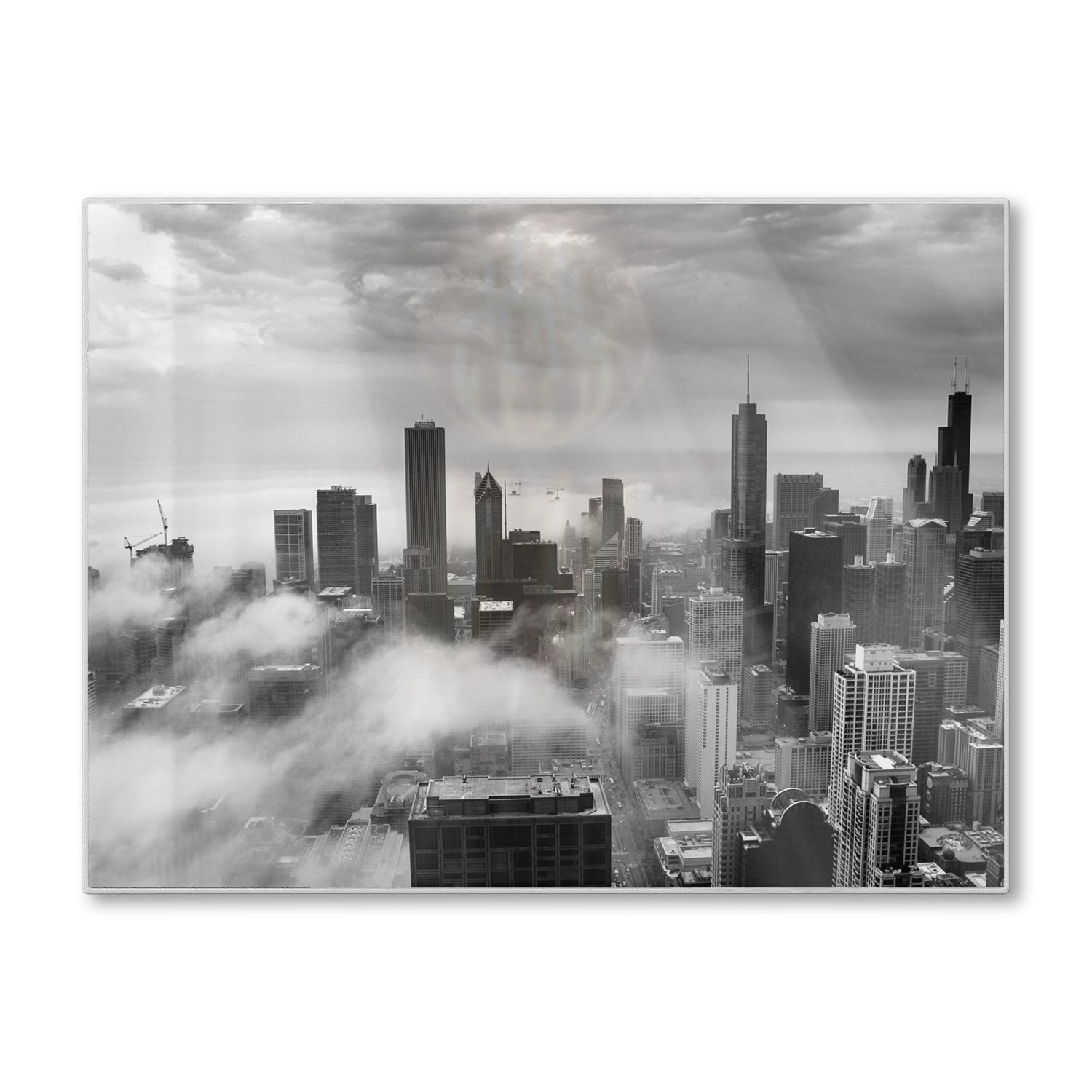 Schneidebrett - Chicago Skyline im Nebel