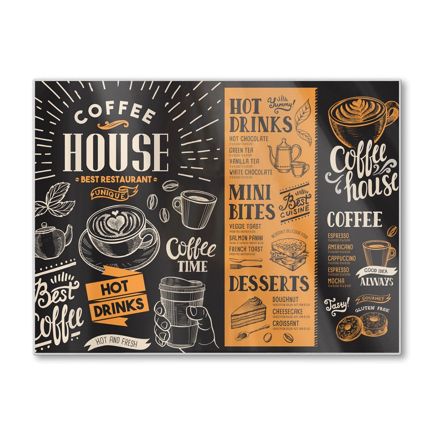 Schneidebrett - Kaffee-Flyer