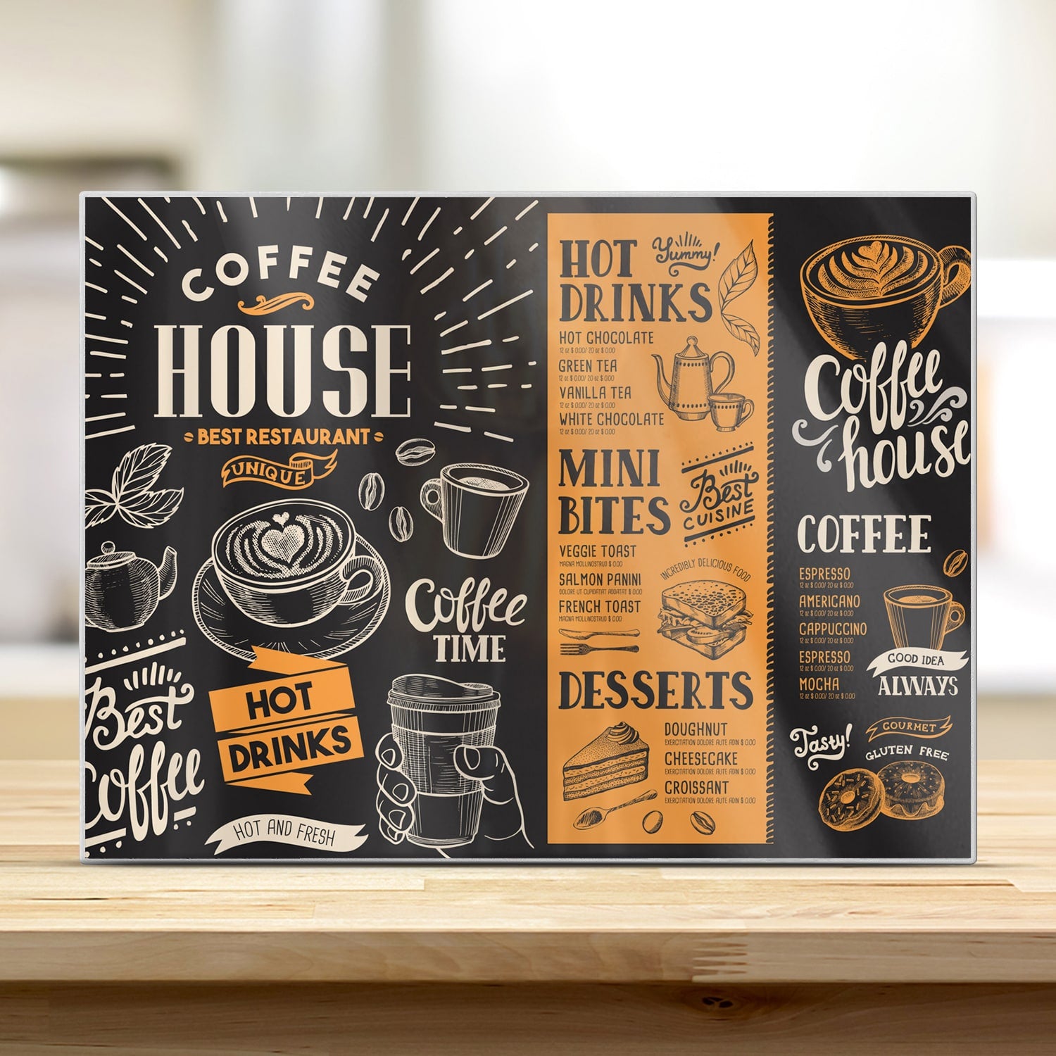 Schneidebrett - Kaffee-Flyer