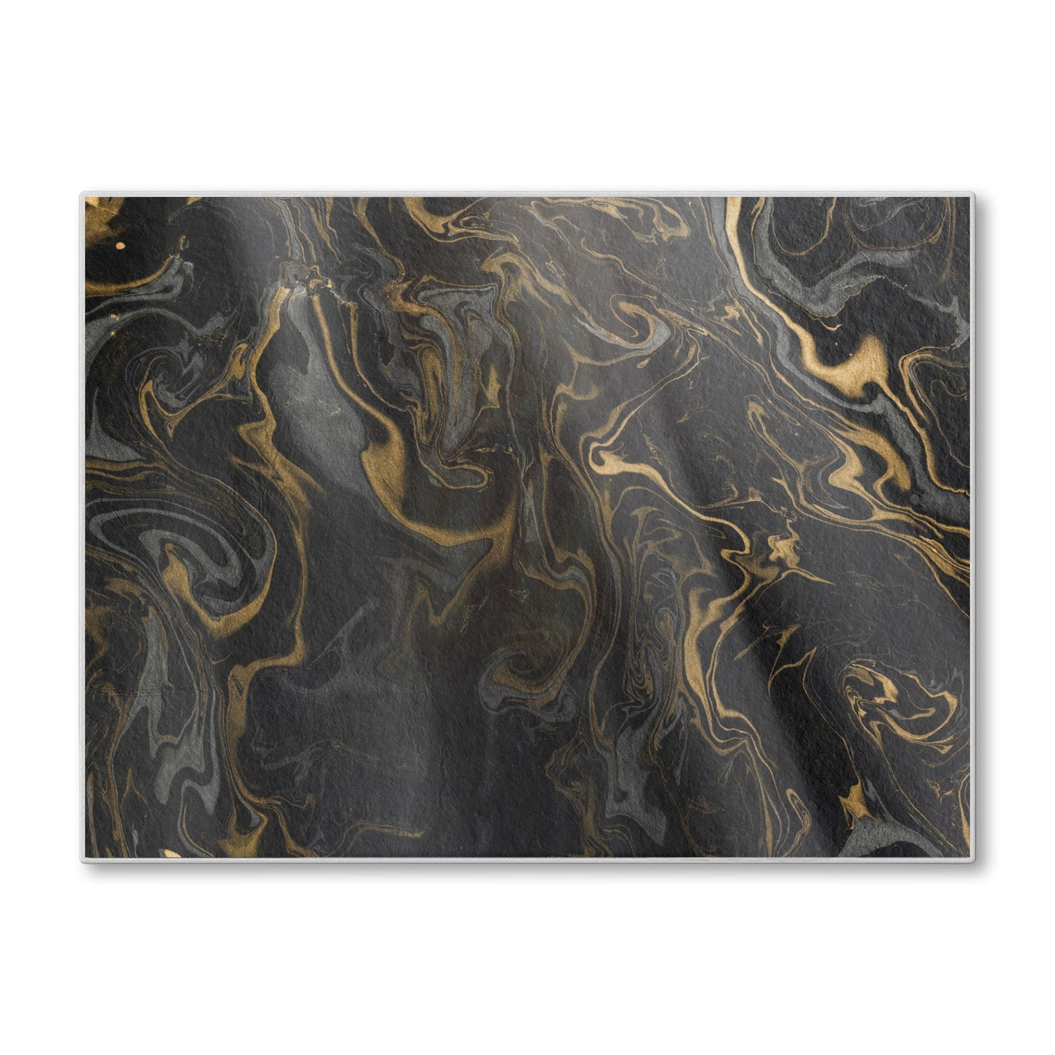 Schneidebrett - Schwarz-Gold-Marmormuster