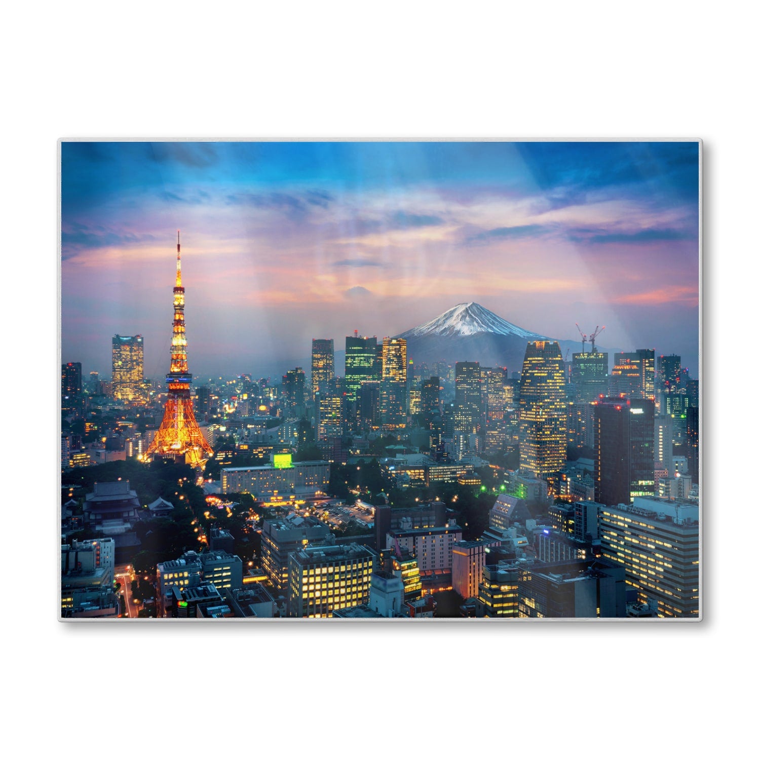 Schneidebrett - Tokio mit dem Fuji-Berg