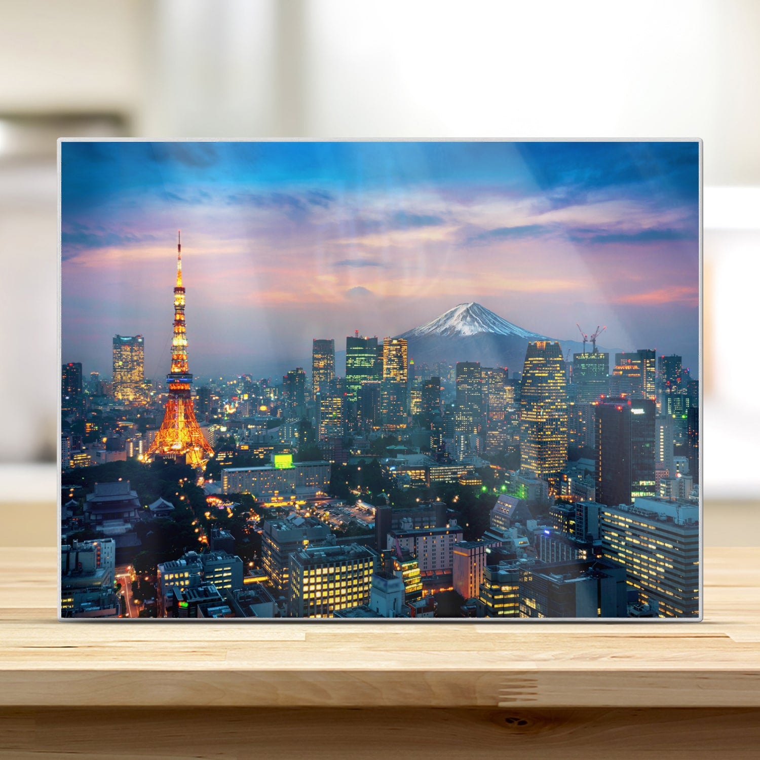 Schneidebrett - Tokio mit dem Fuji-Berg