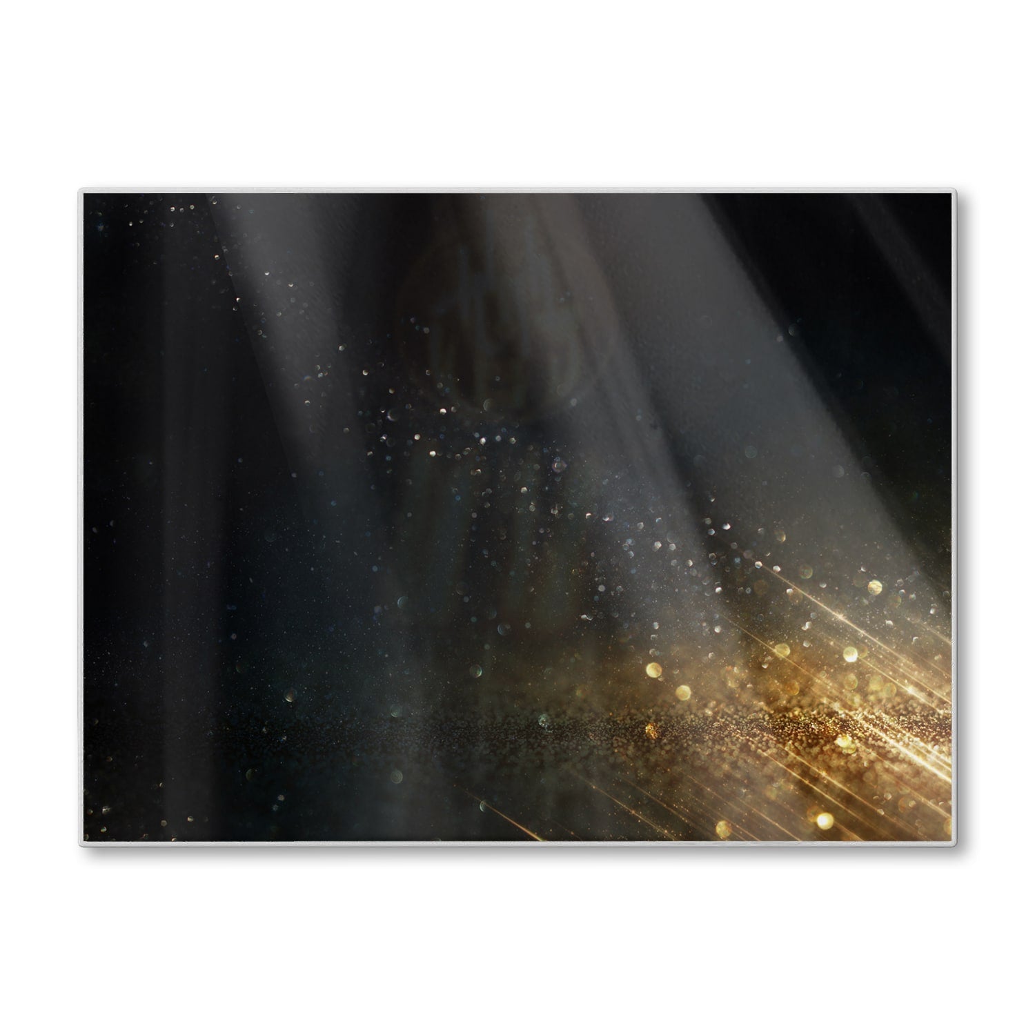 Schneidebrett - Schwarz-goldener Glitzerhintergrund