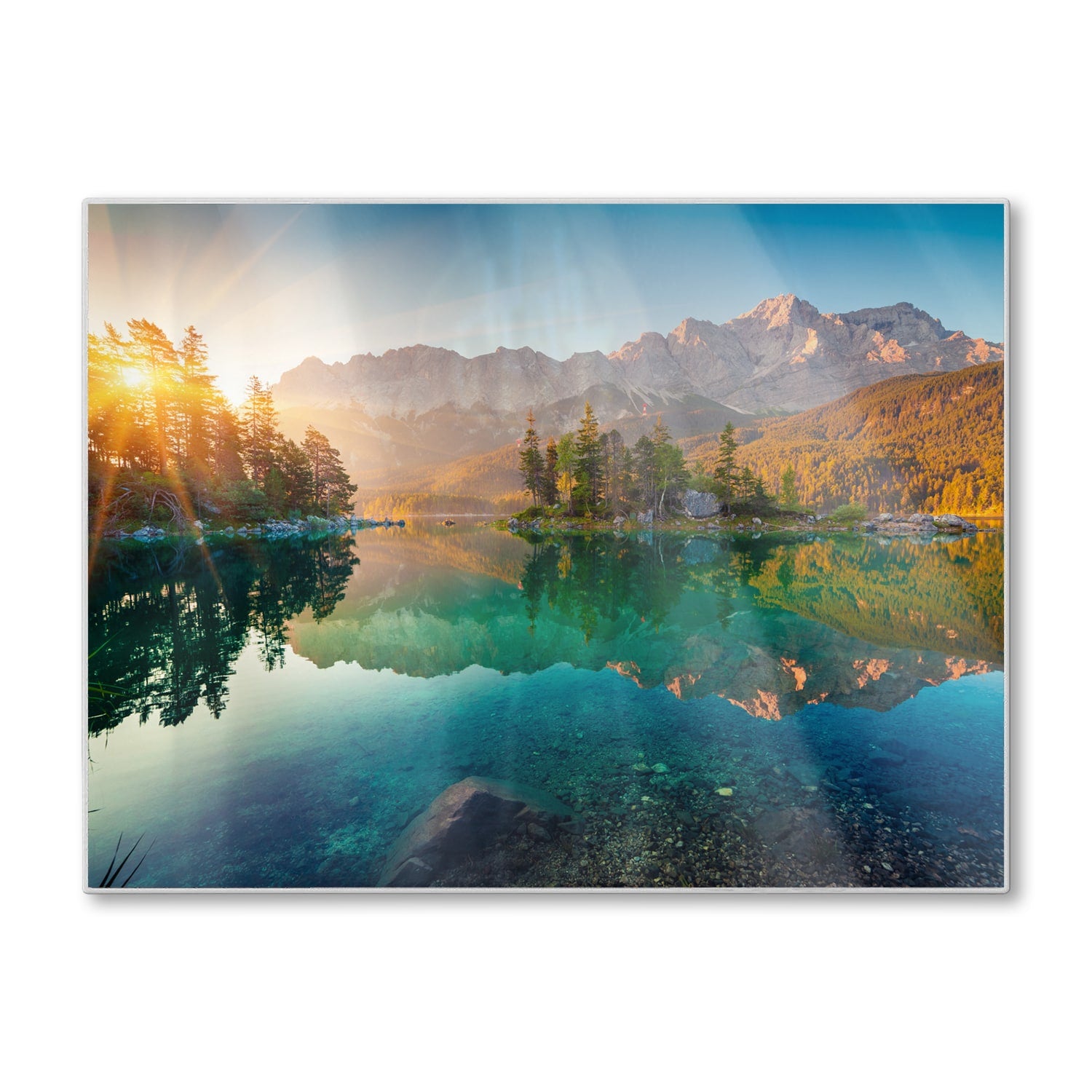 Schneidebrett - Sonnenaufgang am Eibsee