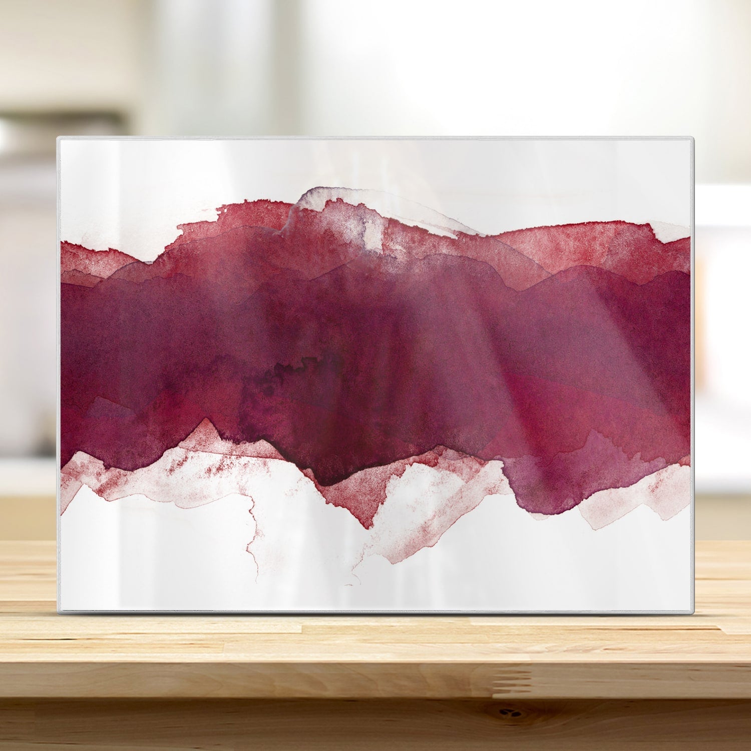 Schneidebrett - Roter Aquarellstreifen