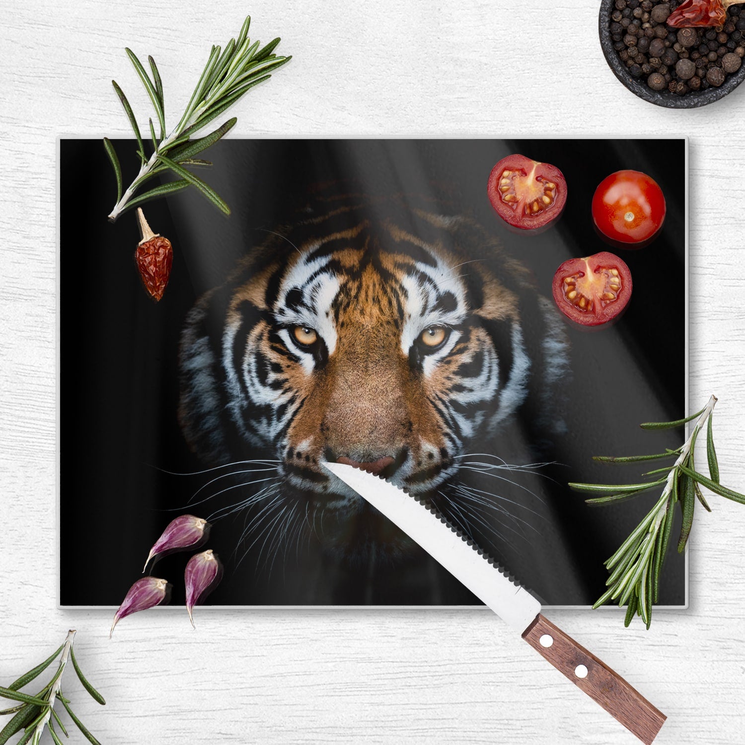 Schneidebrett - Tiger-Porträt