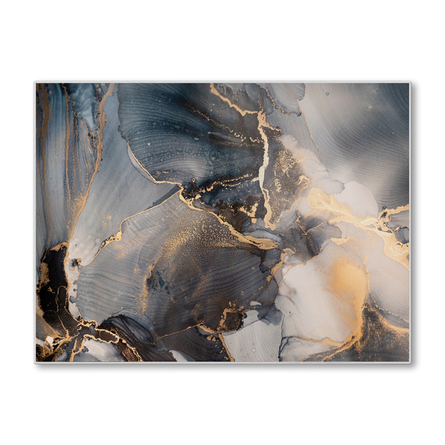 Schneidebrett - Schwarz-Gold-abstrakte Kunst