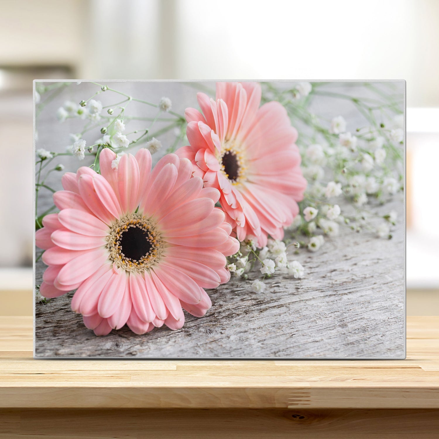 Schneidebrett - Rosa Gerbera