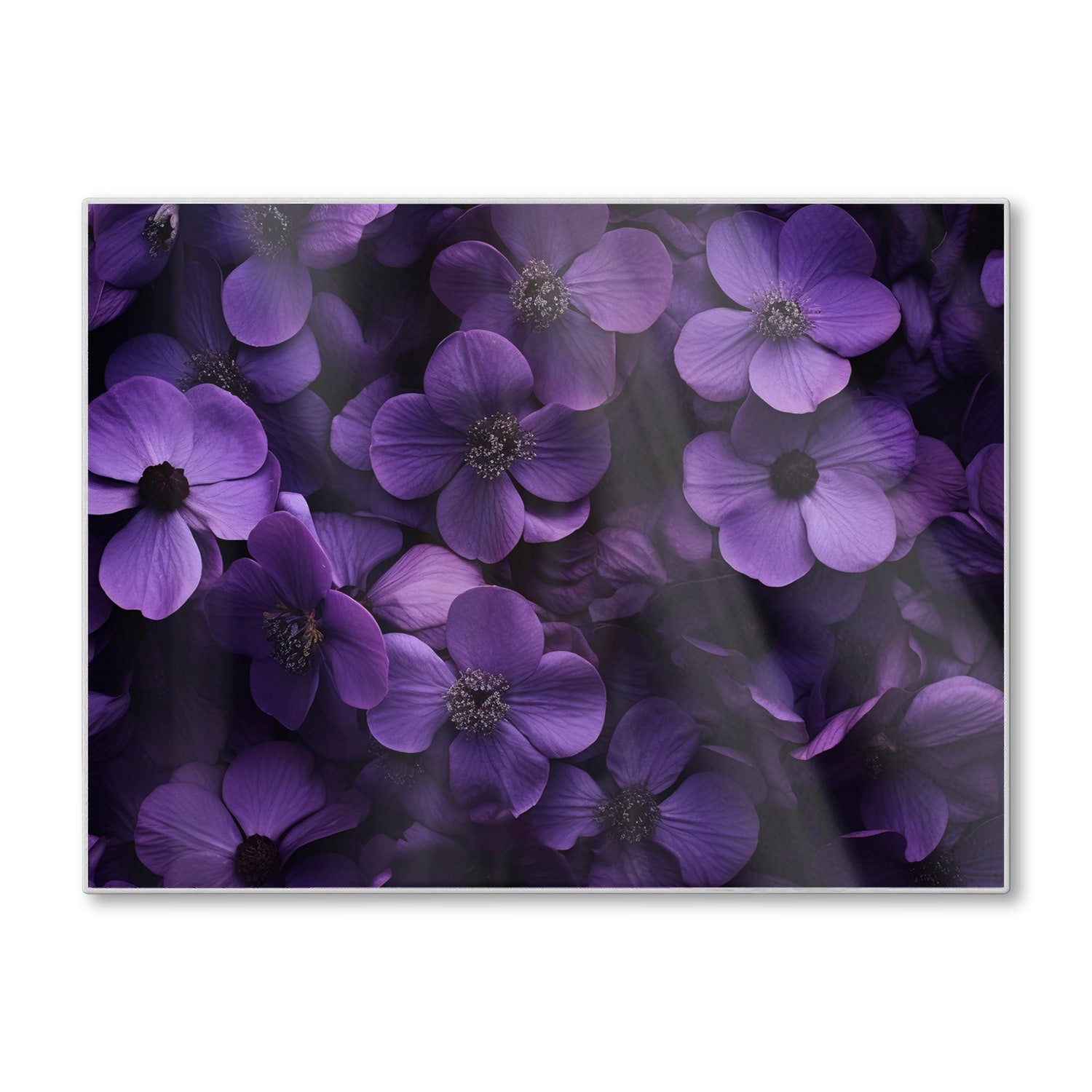 Schneidebrett - Lila Blumen