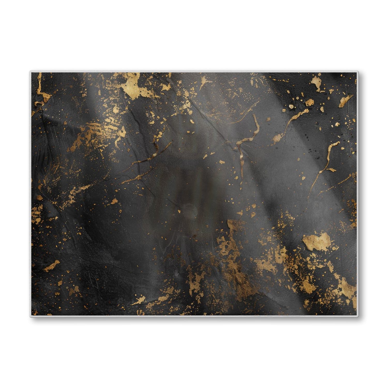 Schneidebrett - Schwarz/Gold raue Textur