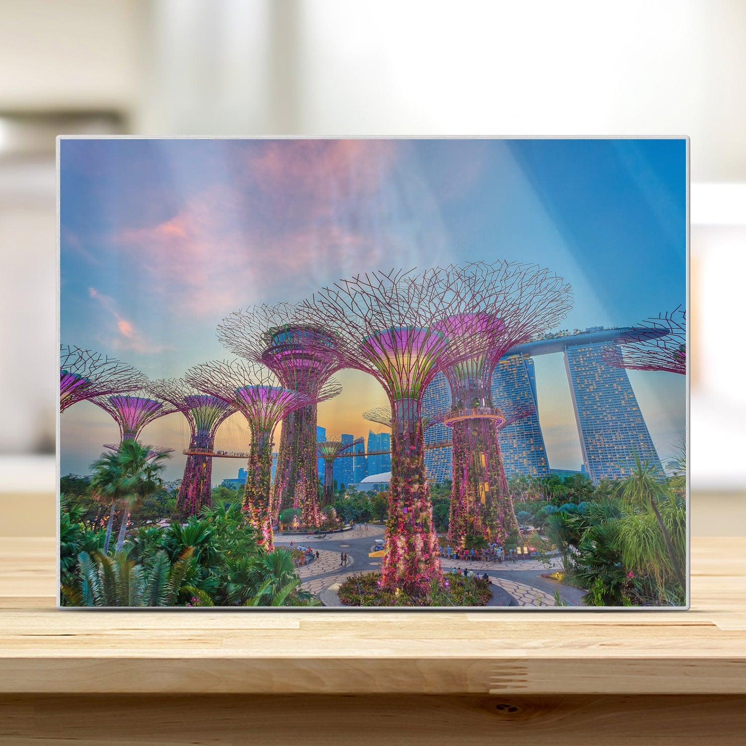 Schneidebrett - Sonnenuntergang in Singapur