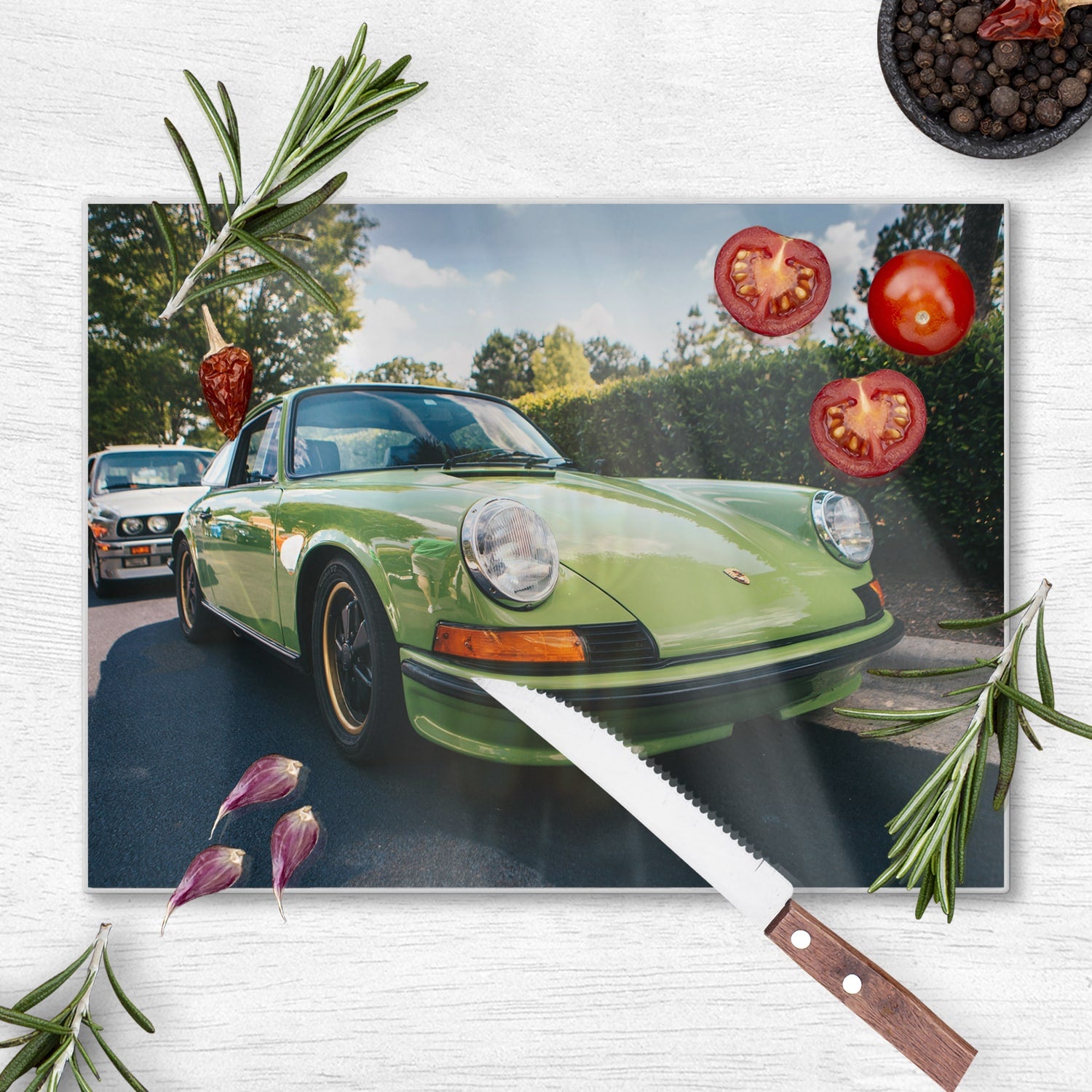 Schneidebrett - Grüner Porsche 911 1970