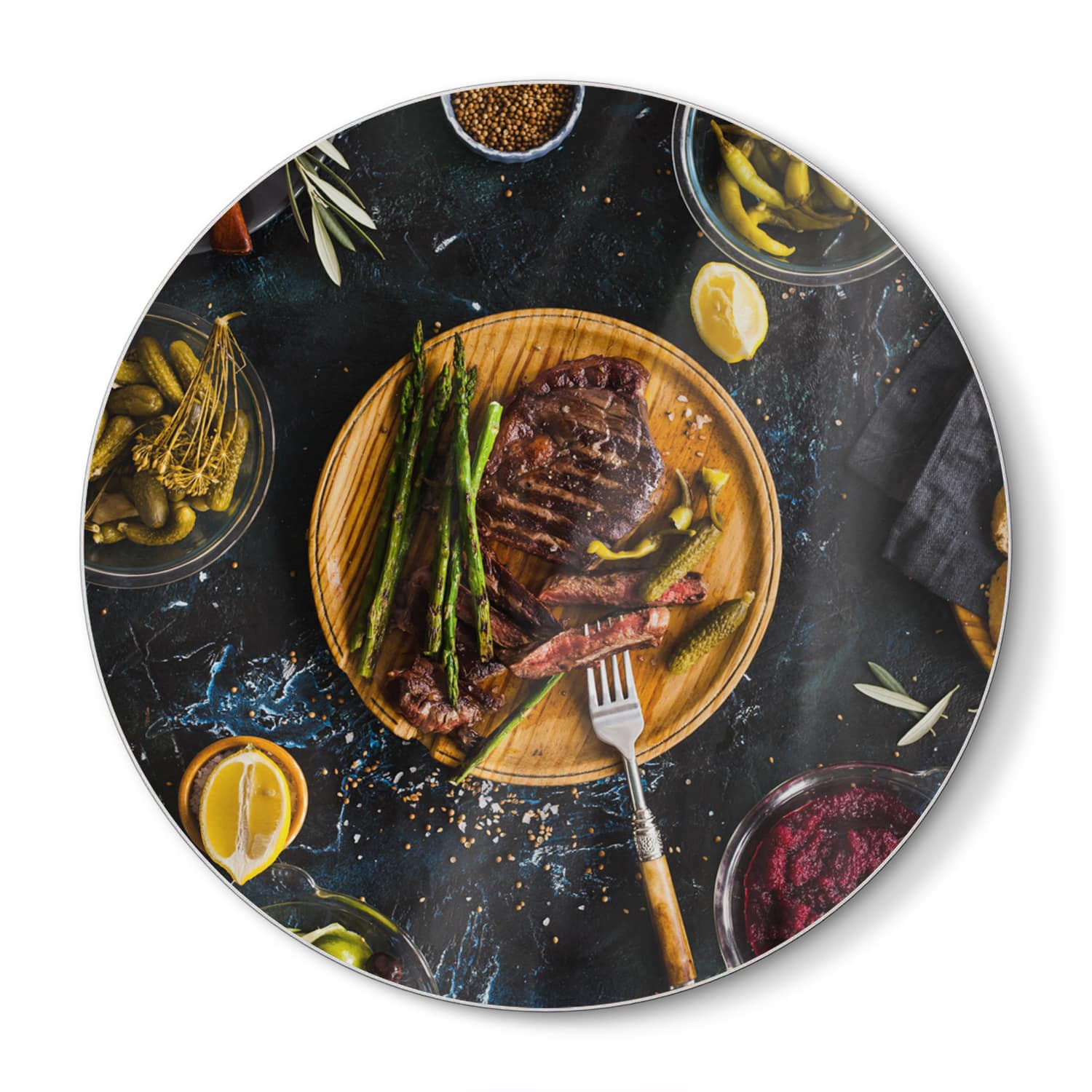 Schneidebrett Rund - Gemütliche Mahlzeit