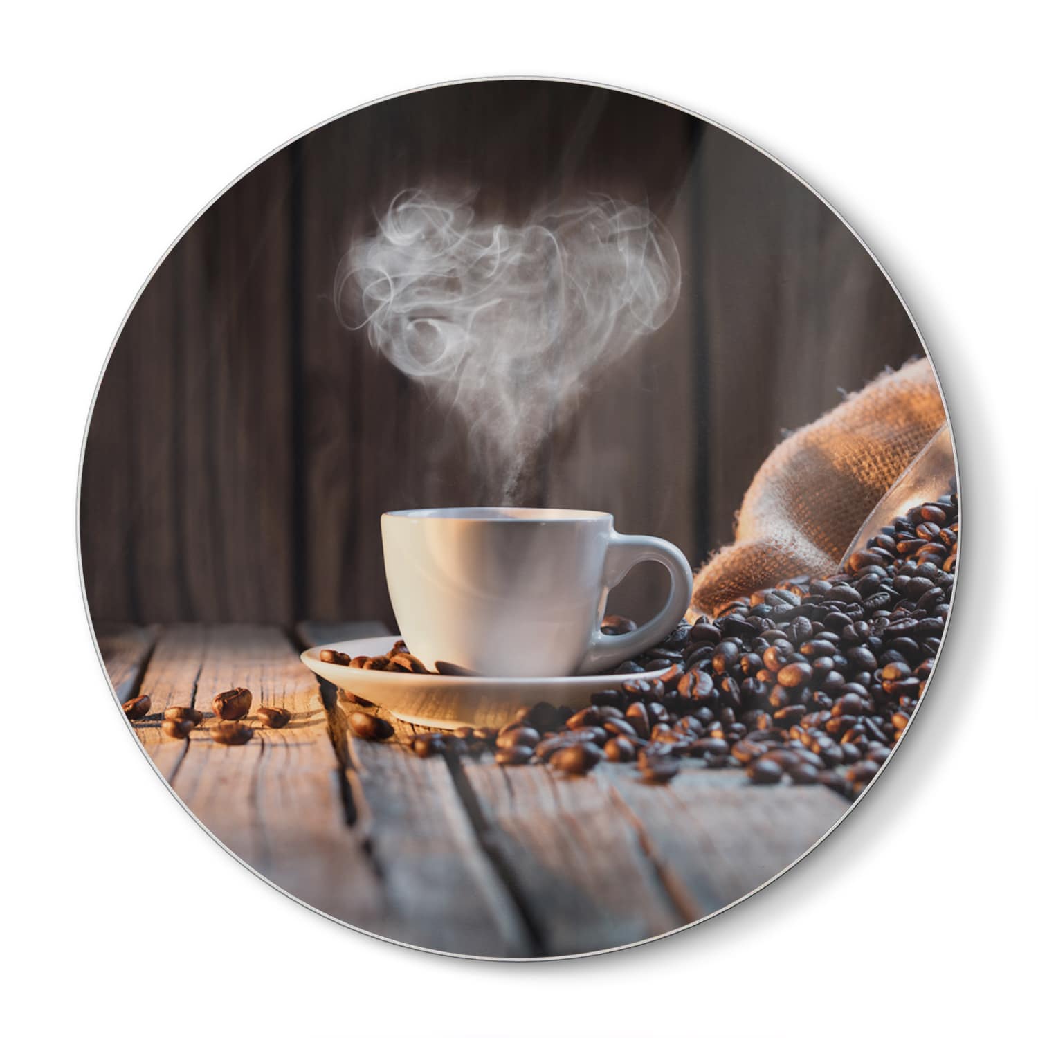 Schneidebrett Rund - Kaffee-Moment