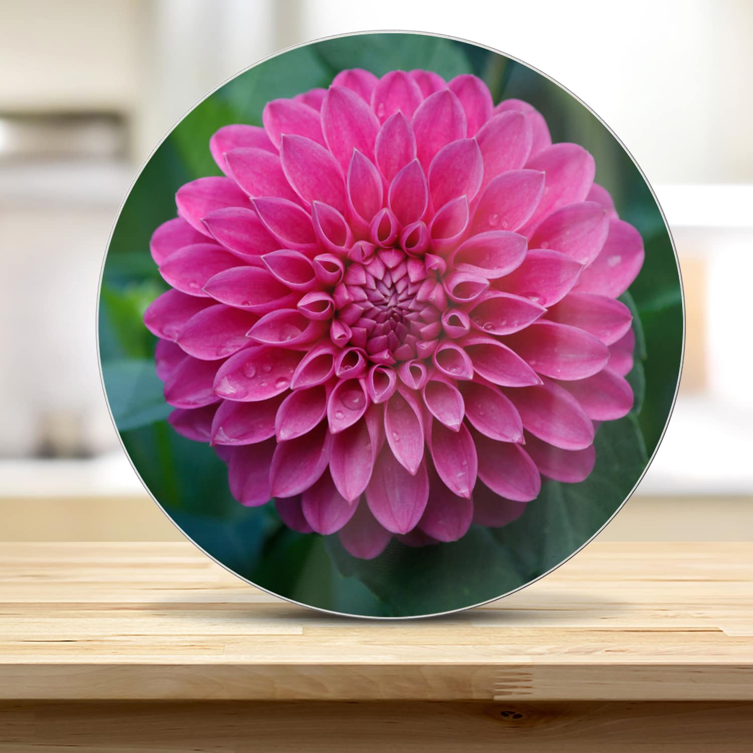 Schneidebrett Rund - Rosa Dahlie